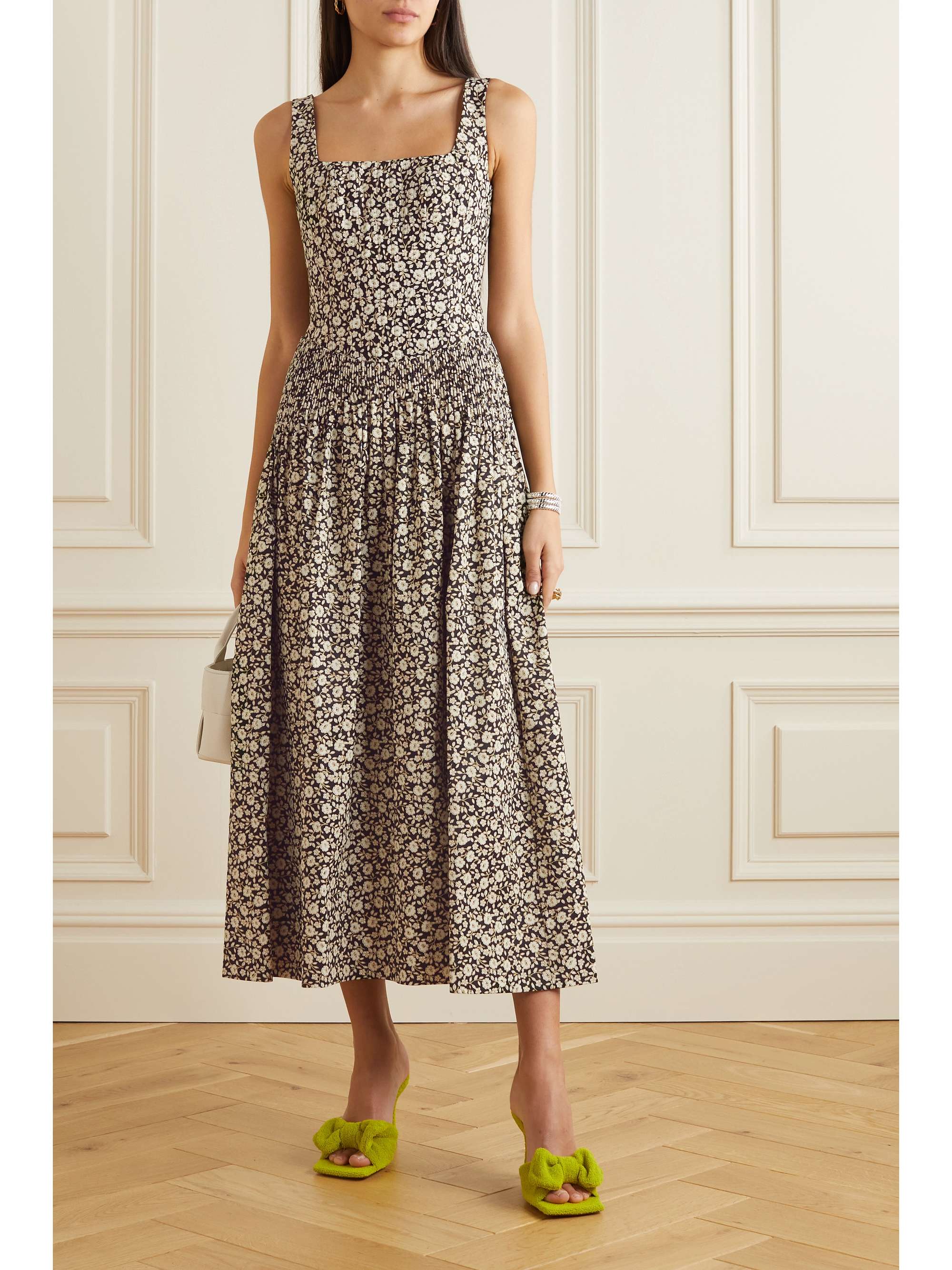 TORY BURCH Floral-print silk midi dress | NET-A-PORTER