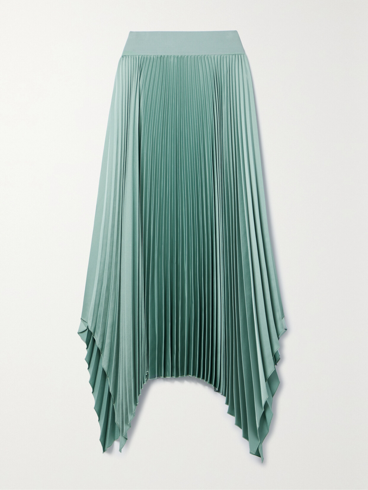 Joseph - Ade Asymmetric Pleated Hammered-satin Midi Skirt - Green