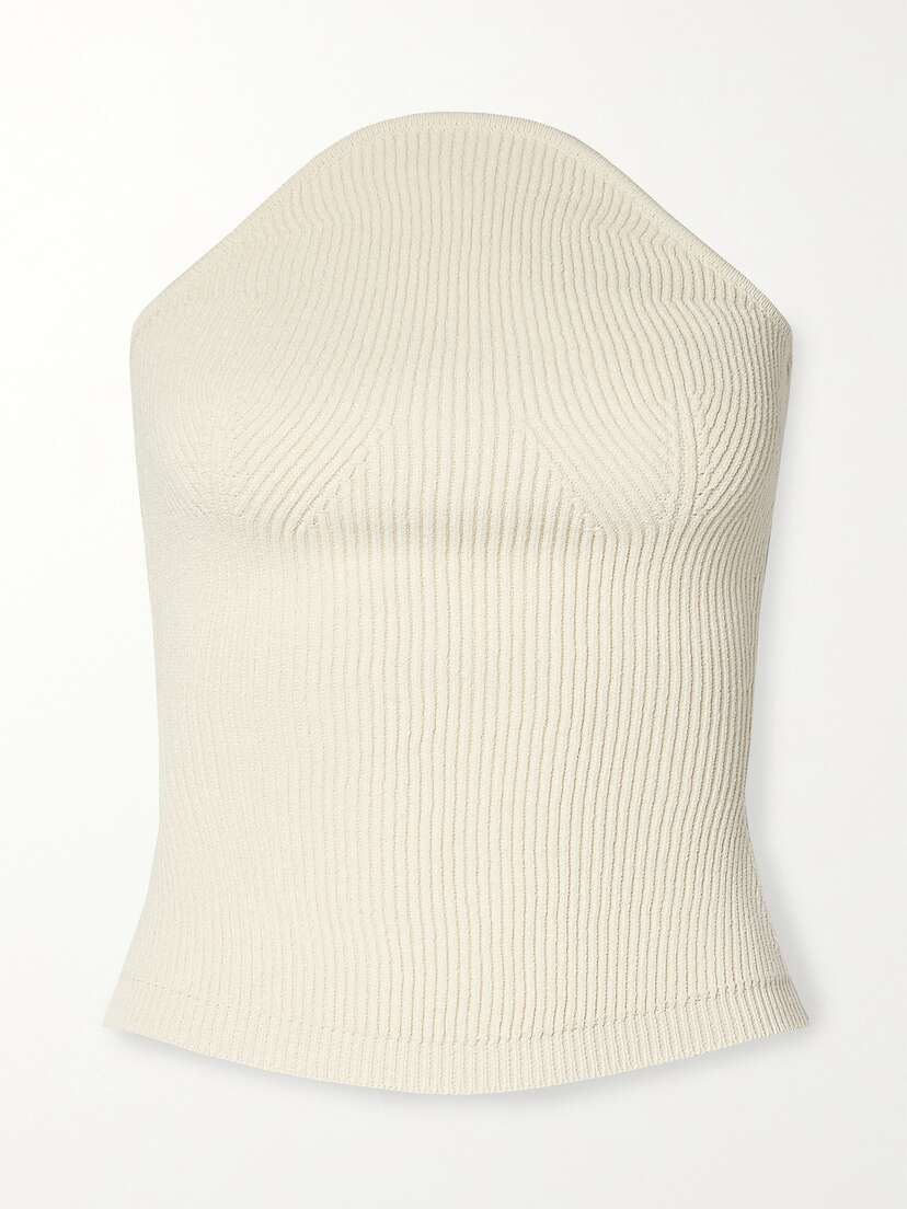 Khaite Jericho Strapless Ribbed-knit Top