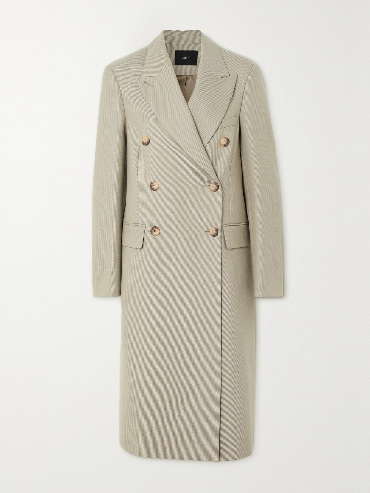 JOSEPH CORNWALL DOUBLE-BREASTED WOOL-BLEND GABARDINE COAT