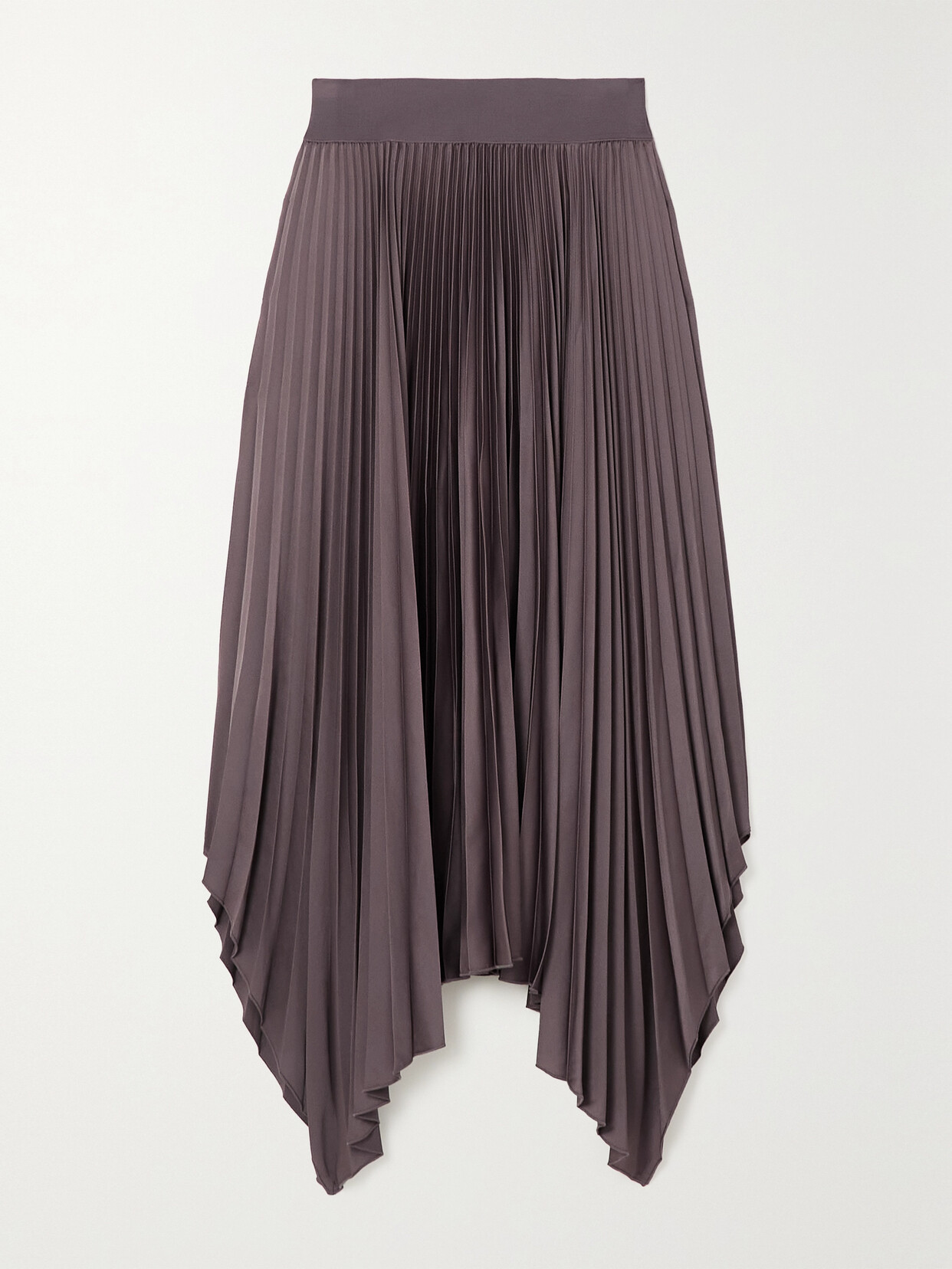 Joseph - Ade Asymmetric Pleated Satin Midi Skirt - Brown