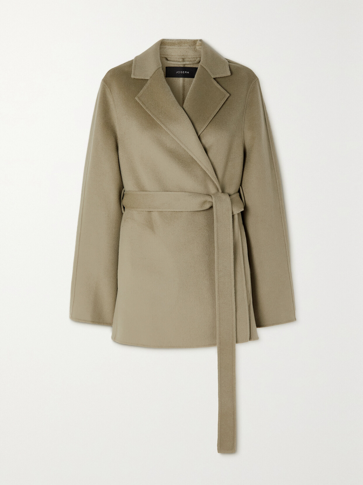 Joseph Cenda Belted Wool And Cashmere-blend Coat - Brown