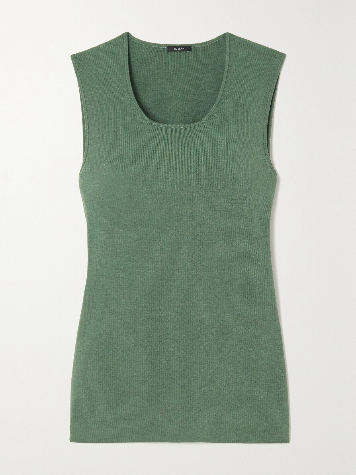 Joseph Silk Stretch Tank Top In Dark Sage