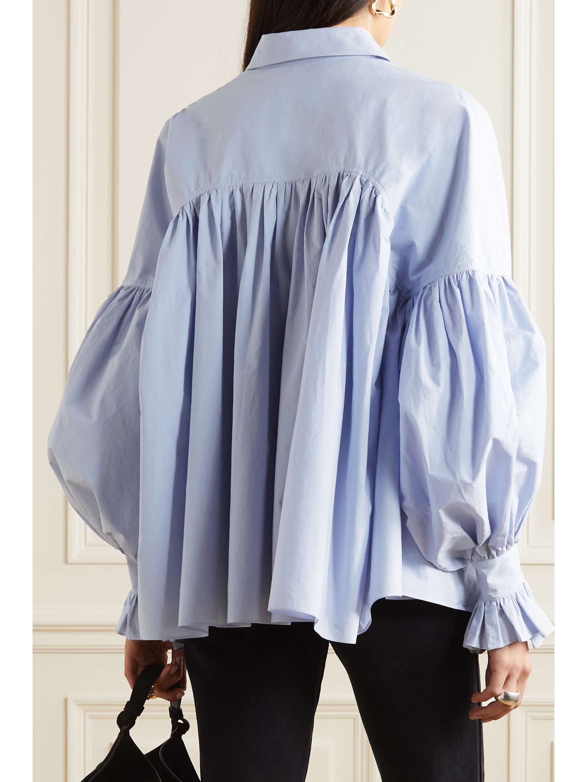 KHAITE Collie ruffled cotton-poplin shirt | NET-A-PORTER