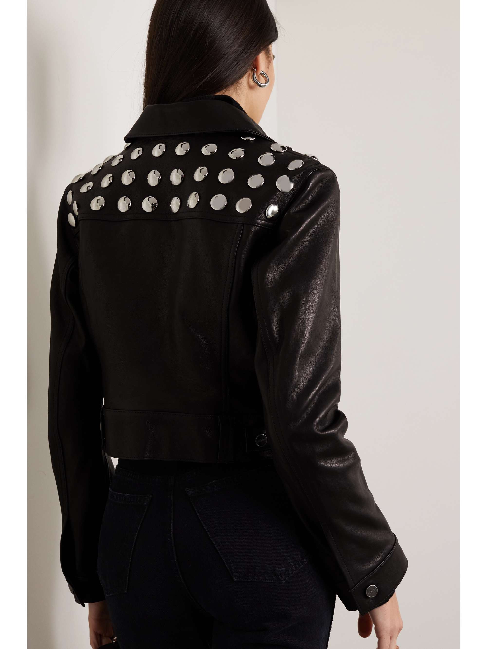 KHAITE Rizzo Jacke aus strukturiertem Leder mit Nieten