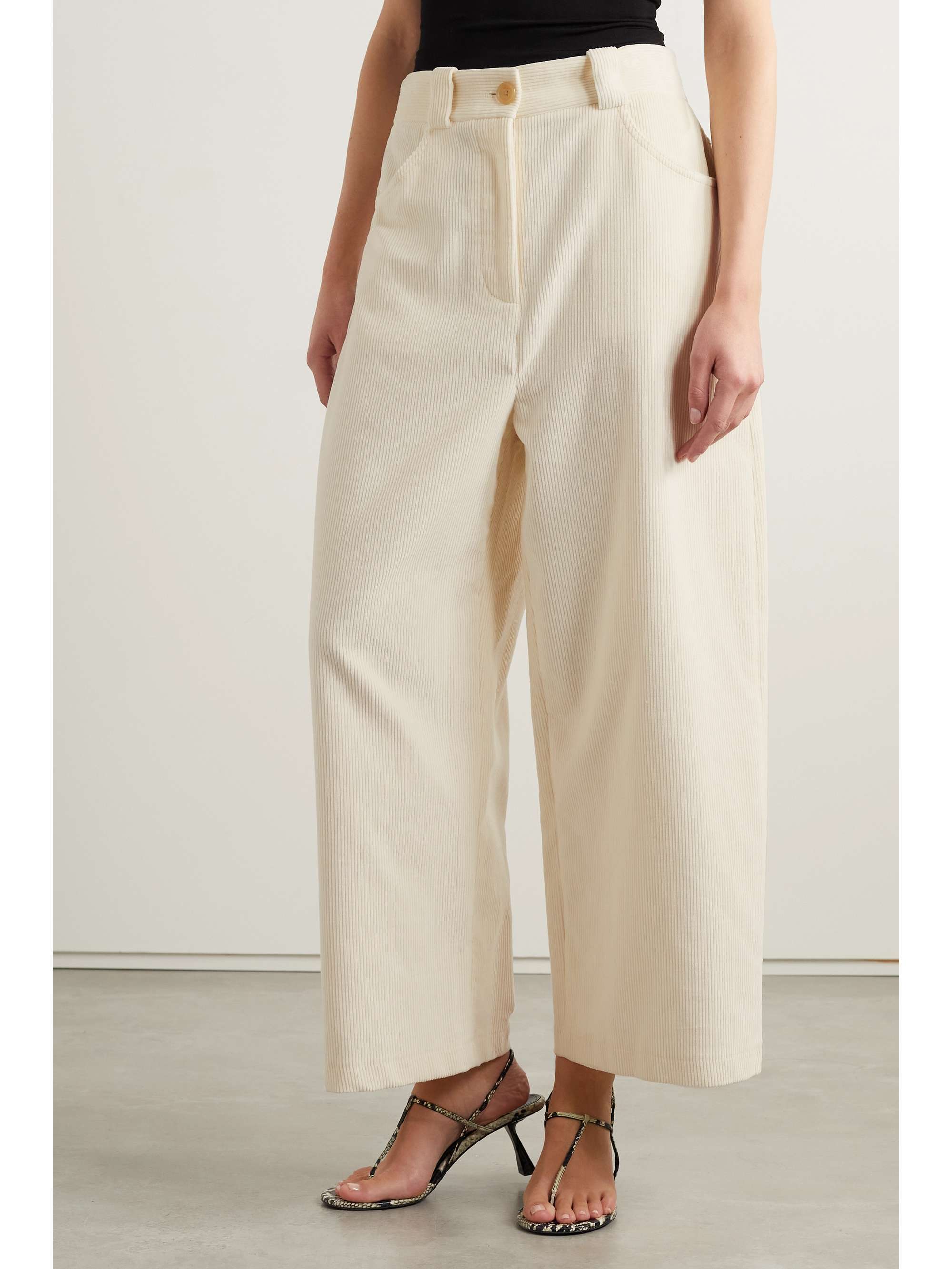 KHAITE Rapton cotton-corduroy wide-leg pants