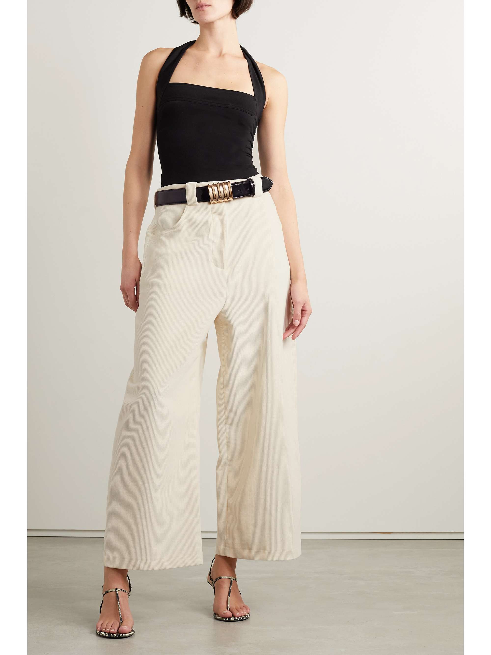 KHAITE Rapton cotton-corduroy wide-leg pants