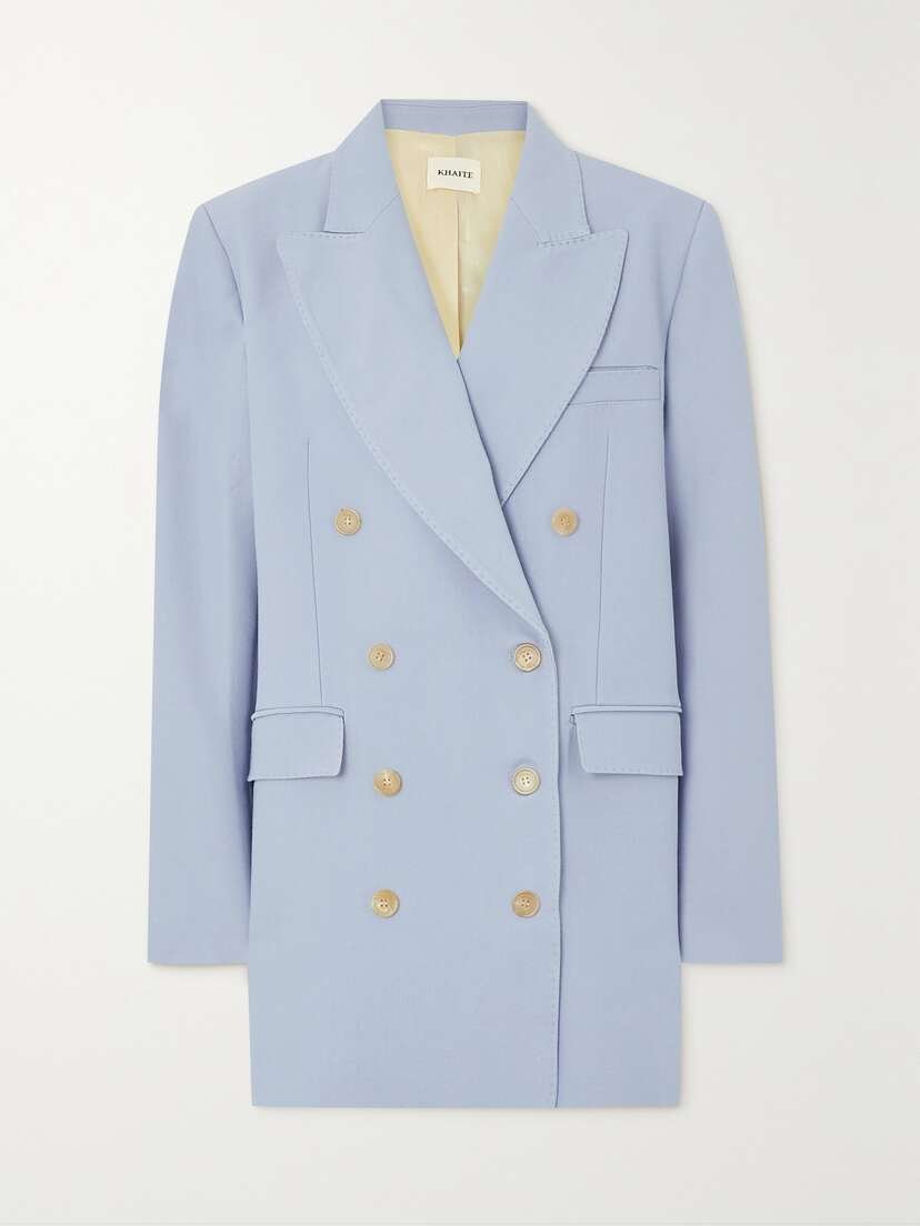 Khaite Balton Double-breasted Wool-blend Blazer