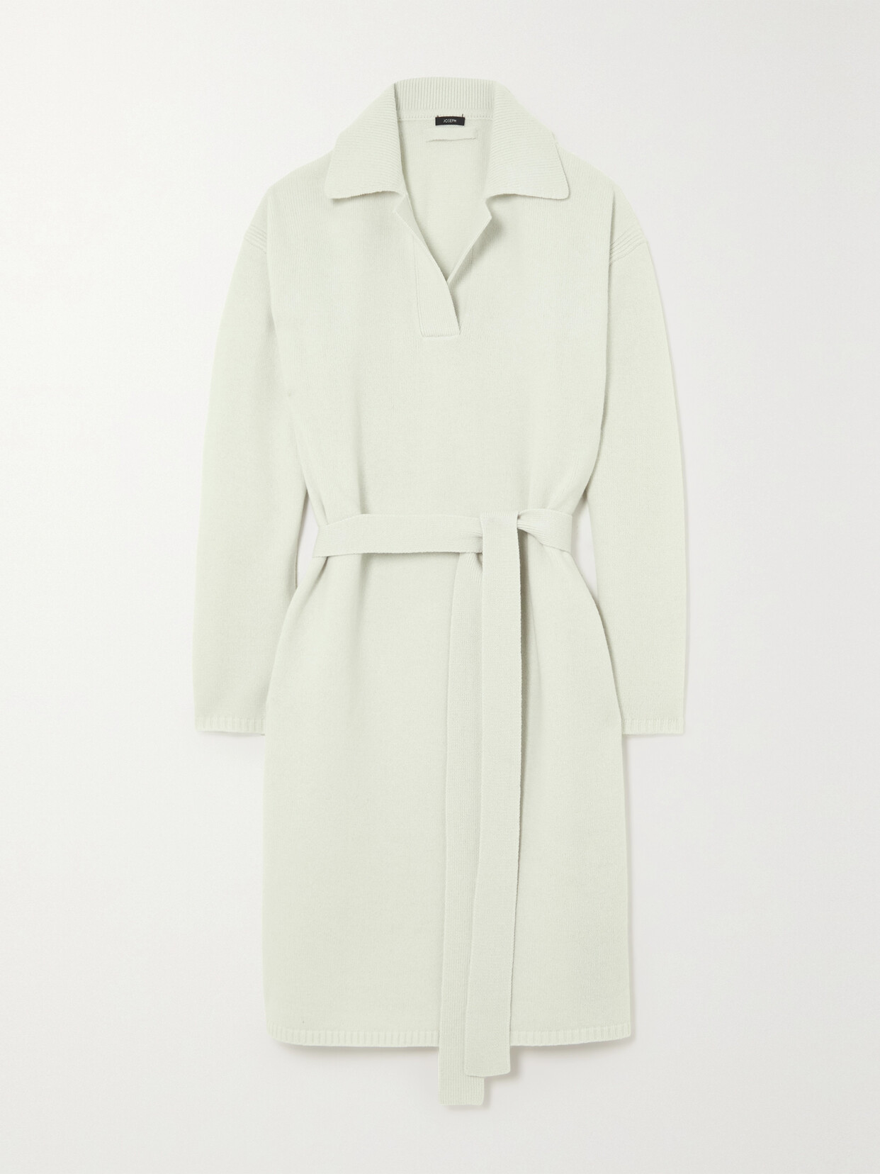 Joseph - Polo Belted Wool Midi Dress - Off-white