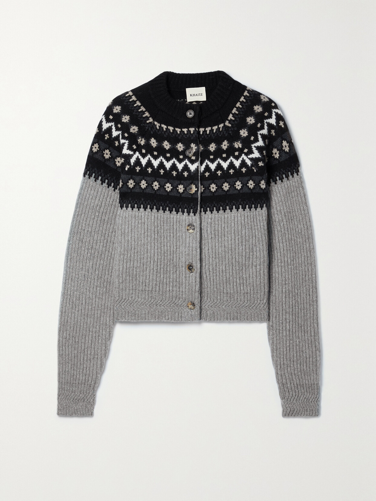 KHAITE MICHAELA FAIR ISLE CASHMERE CARDIGAN