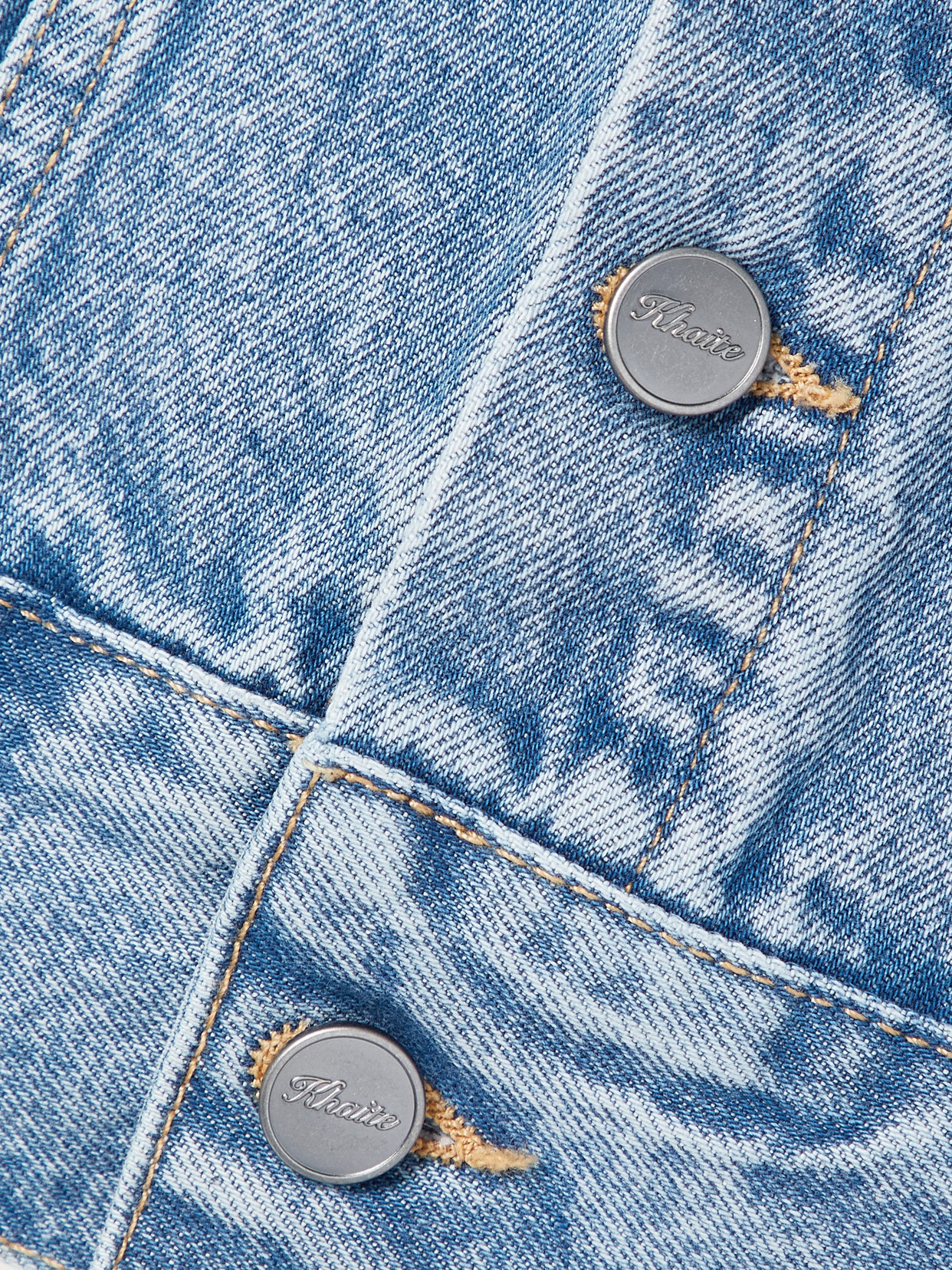 Shop Khaite Rizzo Denim Jacket In Blue