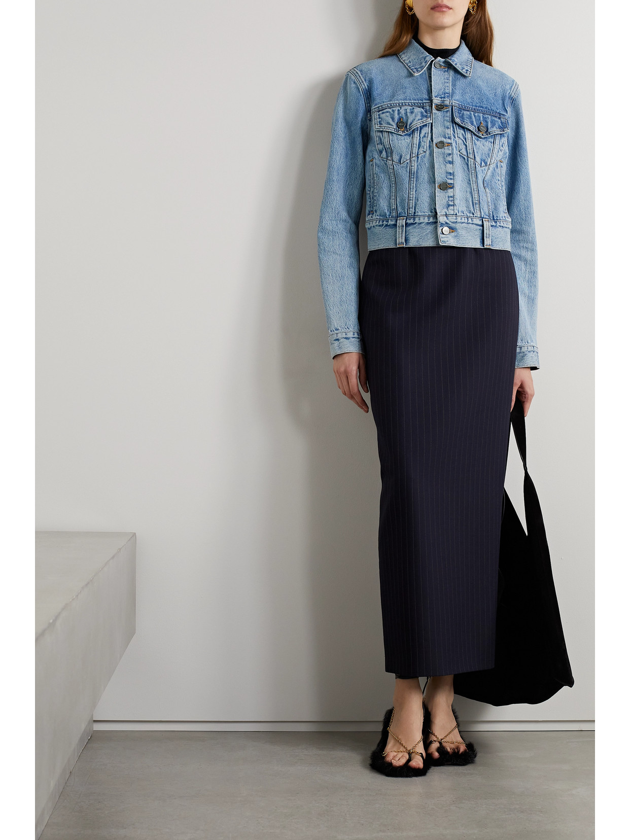 Shop Khaite Rizzo Denim Jacket In Blue