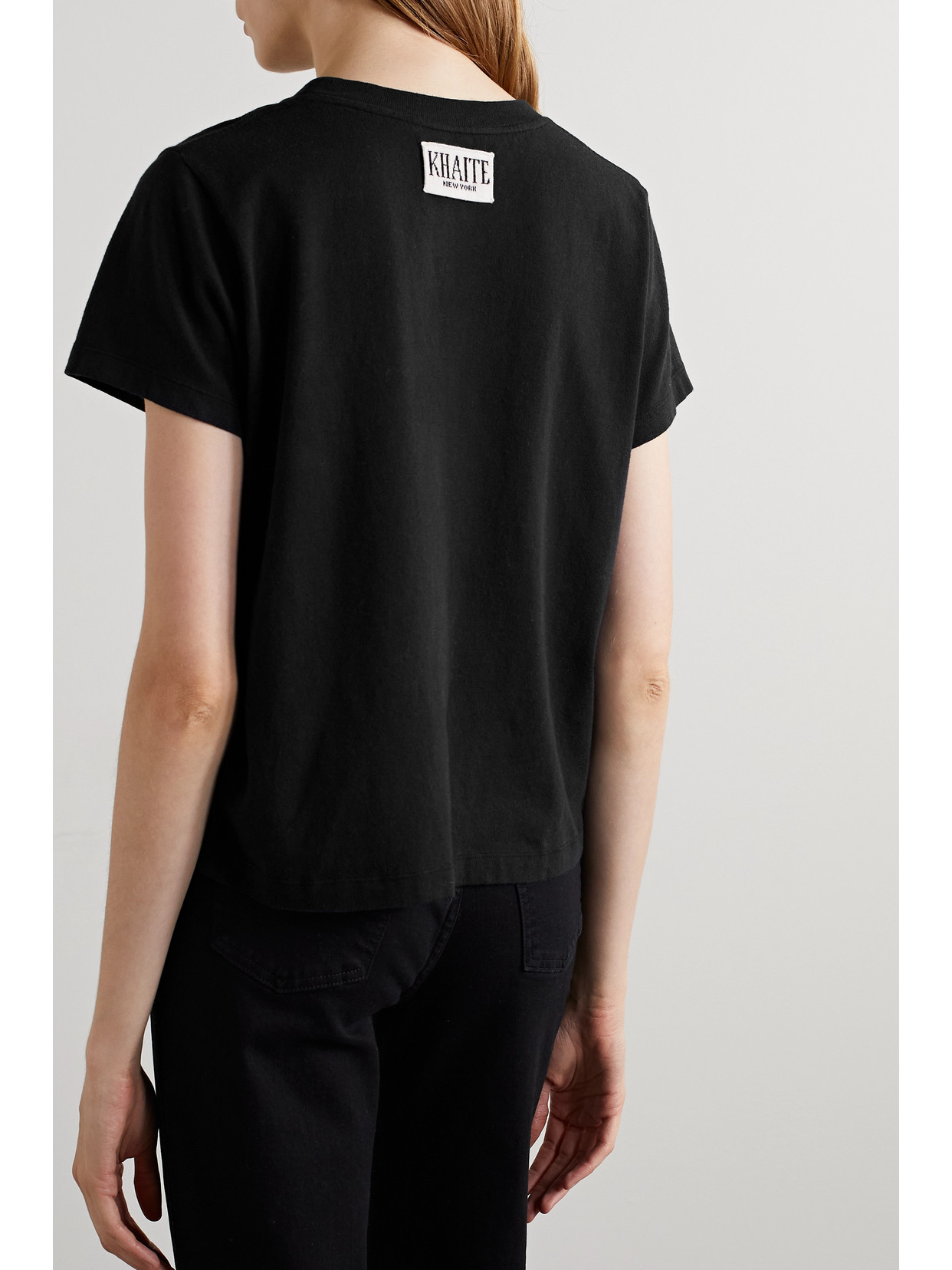 Shop Khaite Emmylou Cotton-jersey T-shirt In Black