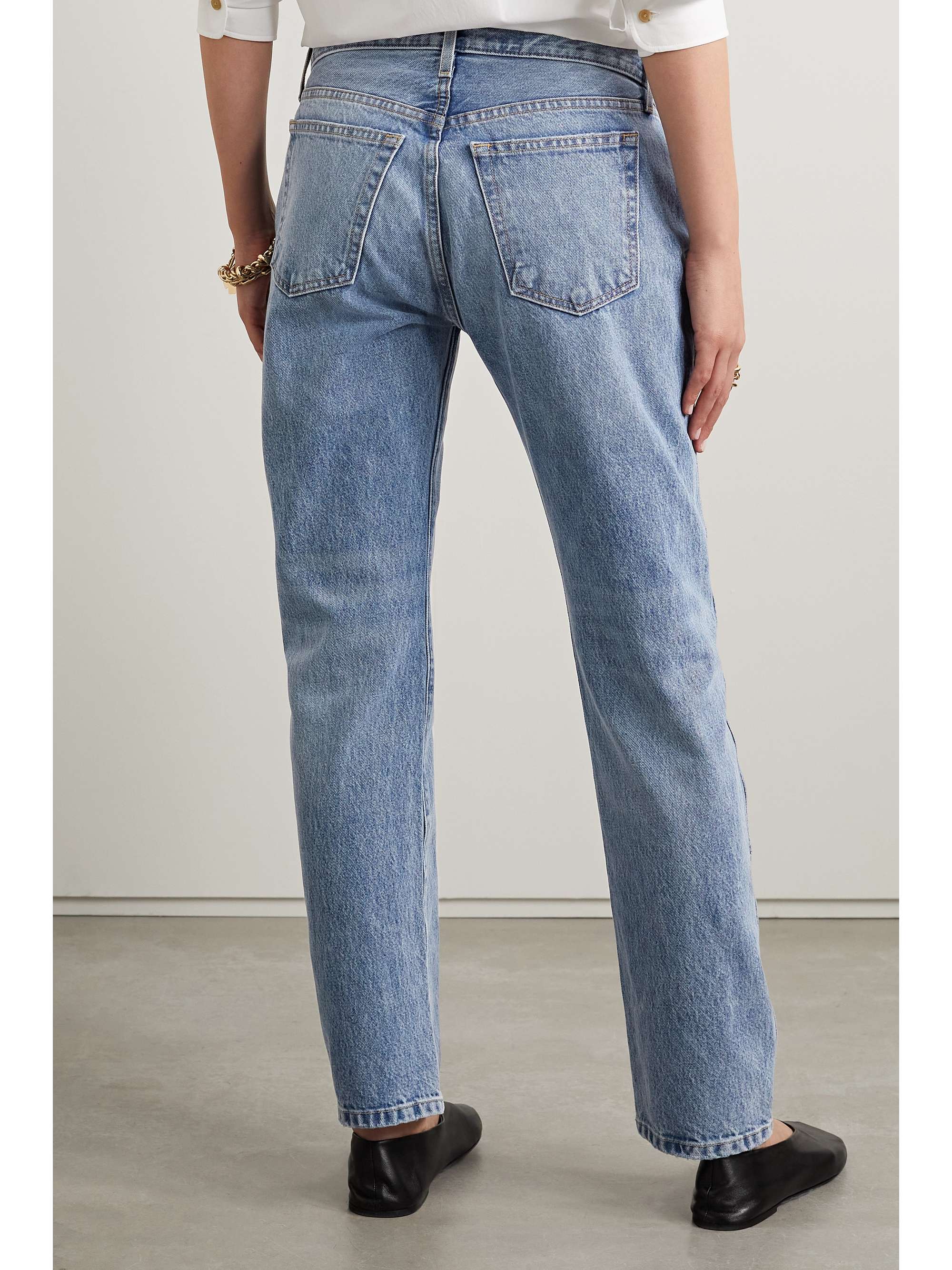 Blue Kyle low-rise straight-leg jeans | KHAITE | NET-A-PORTER