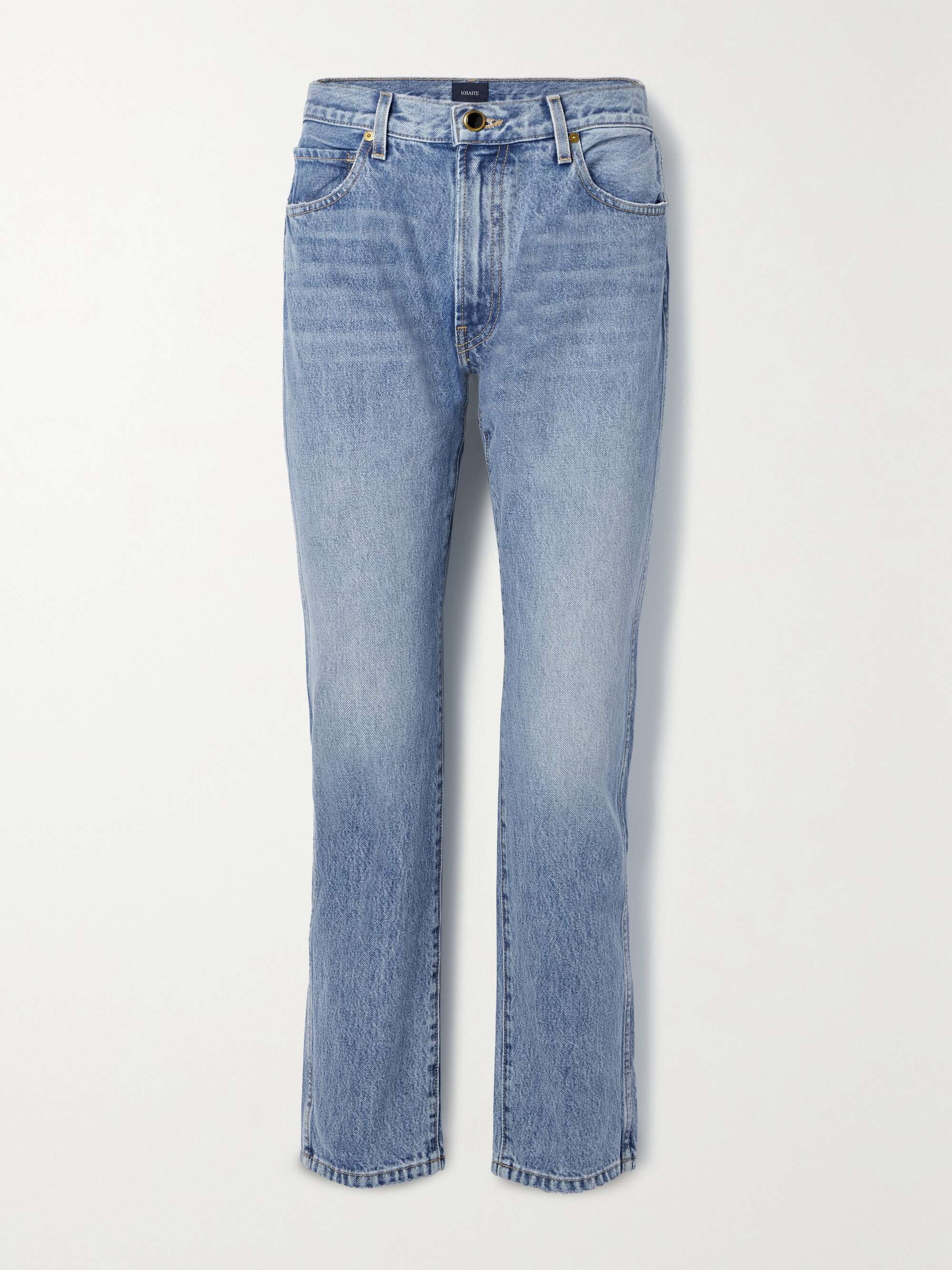 Blue Kyle low-rise straight-leg jeans | KHAITE | NET-A-PORTER