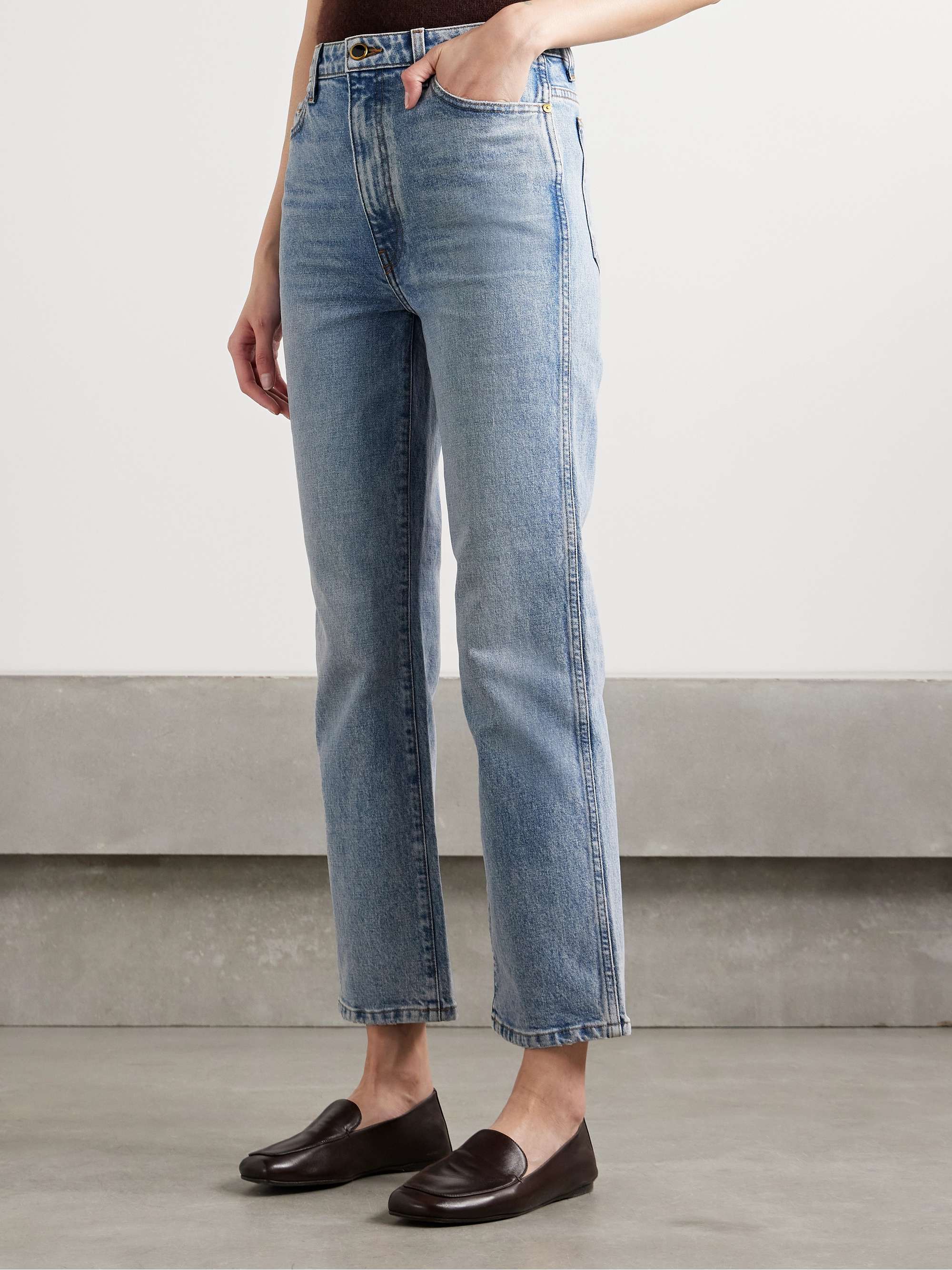 KHAITE Abigail cropped high-rise straight-leg jeans
