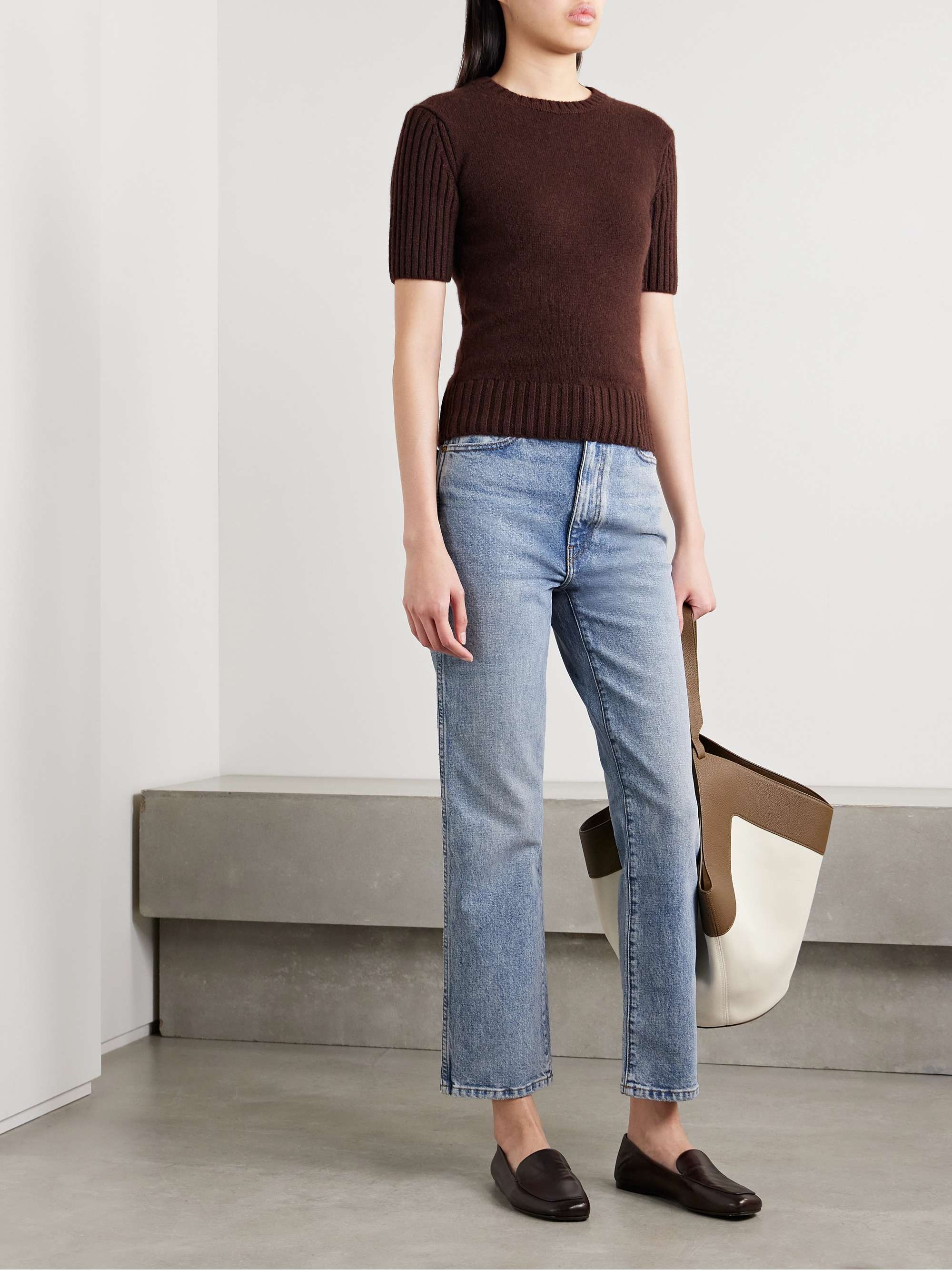 KHAITE Abigail cropped high-rise straight-leg jeans