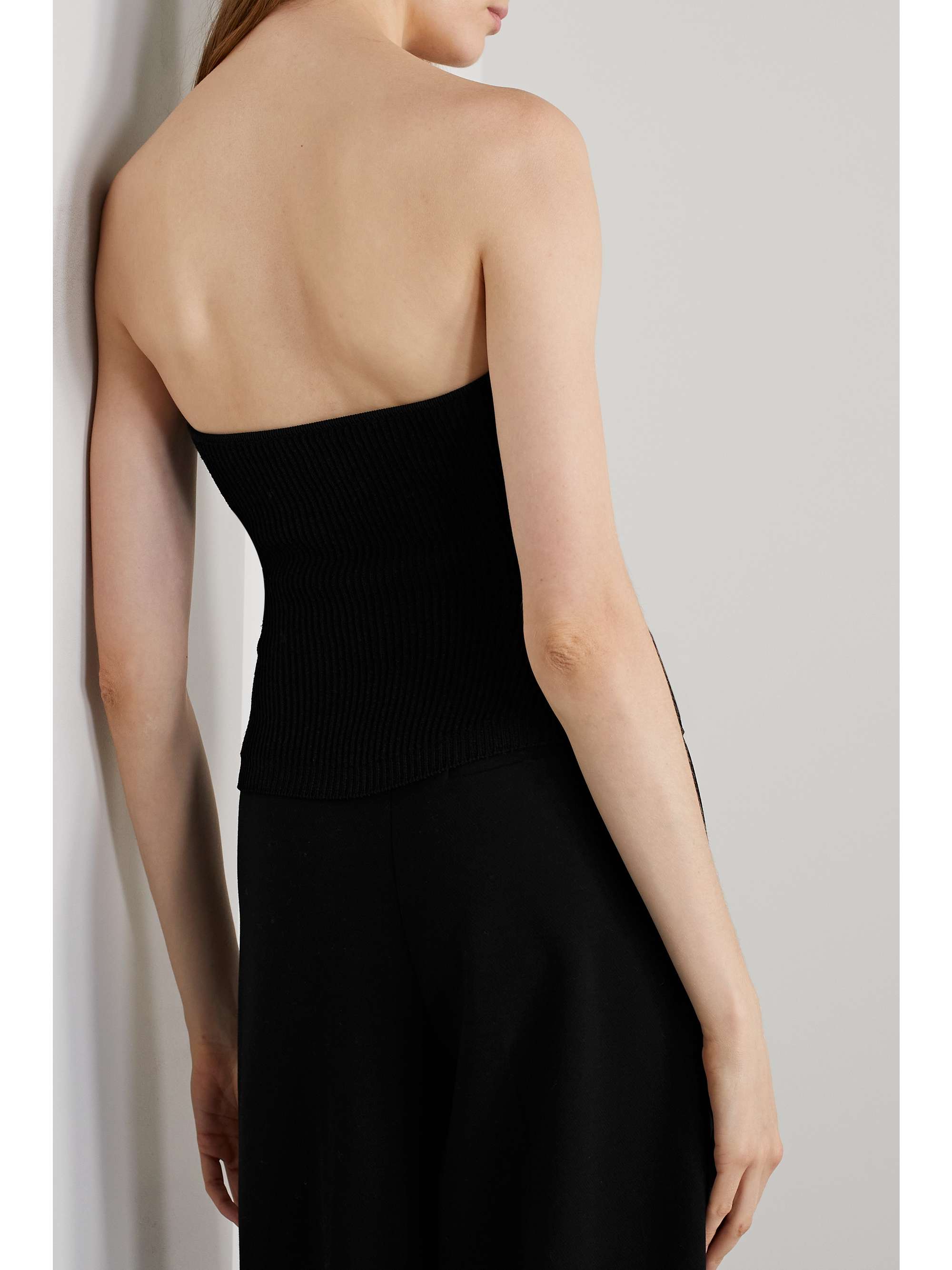 KHAITE Jericho strapless ribbed-knit top
