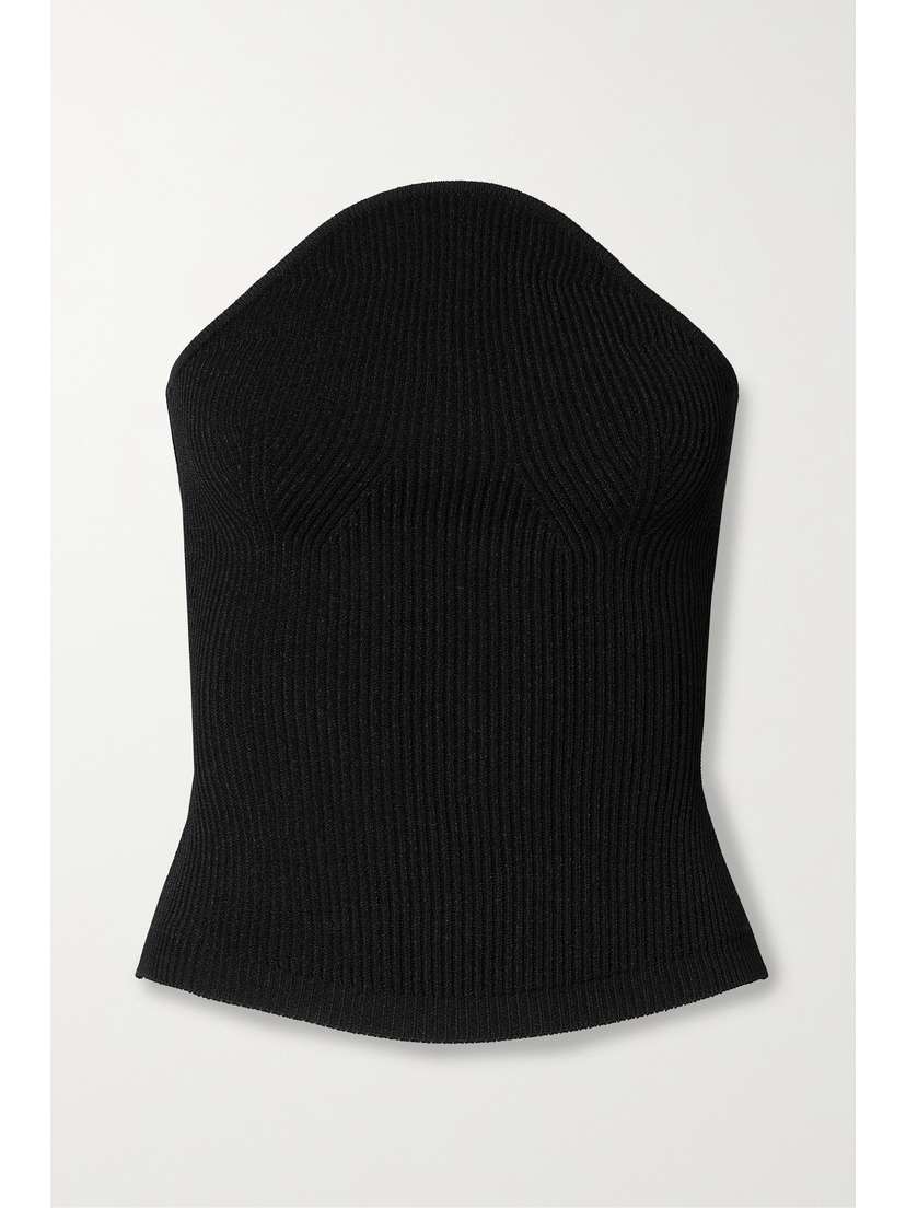 Khaite Jericho Strapless Ribbed-knit Top - x large
