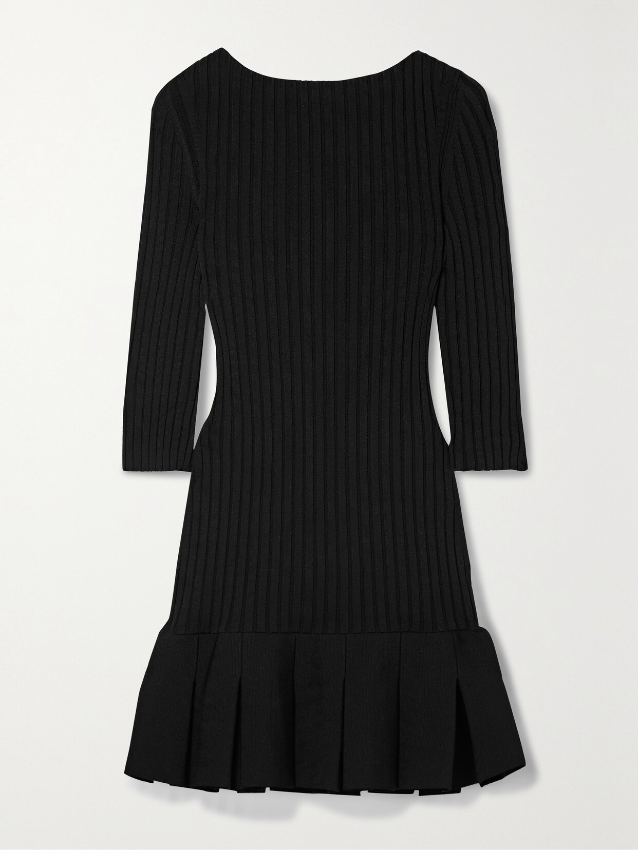 Khaite - Jago Pleated Ribbed-knit Mini Dress - Black