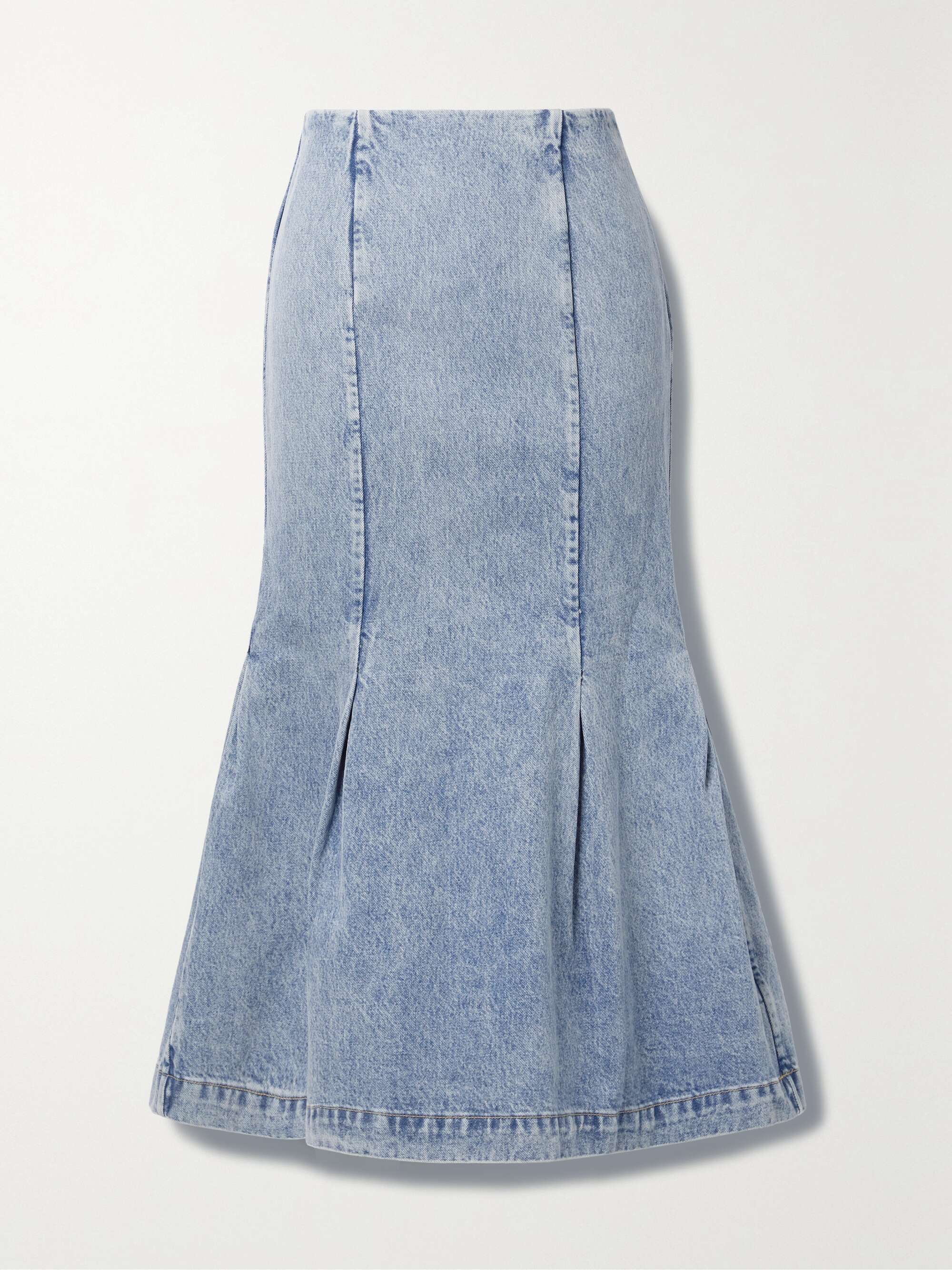 KHAITE Levine denim midi skirt | NET-A-PORTER