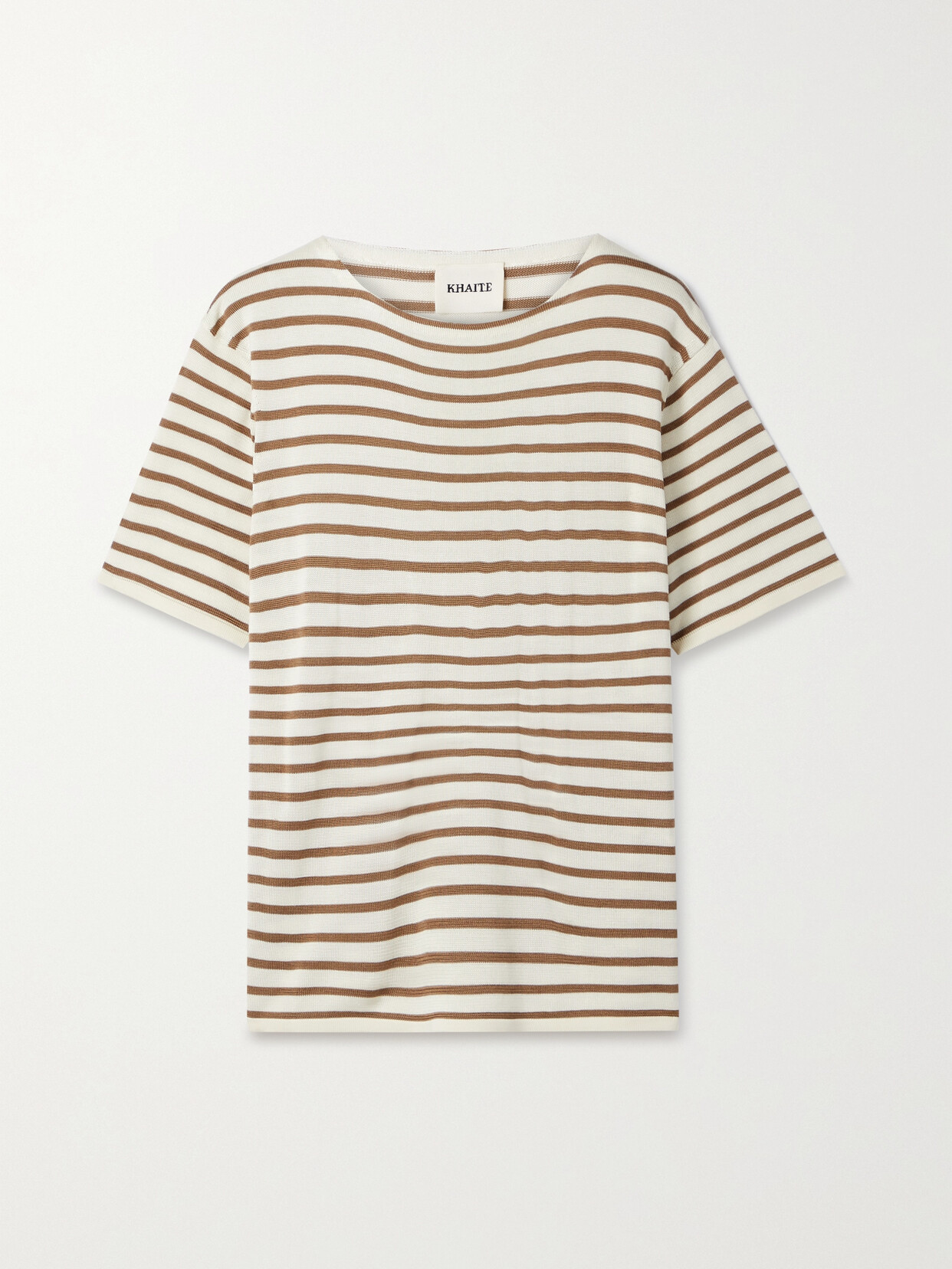 Khaite - Brandy Striped Silk Sweater - Ivory