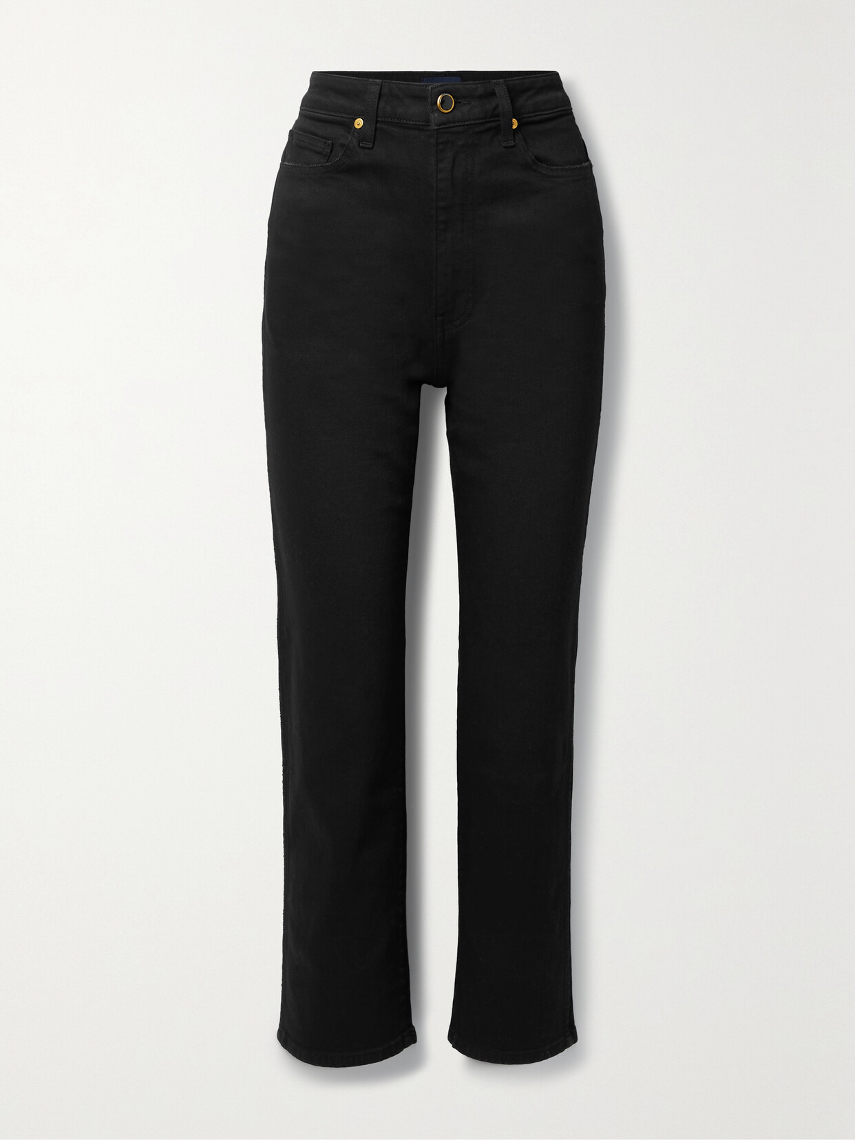 Khaite Corben High Waist Straight Leg Jeans In Black