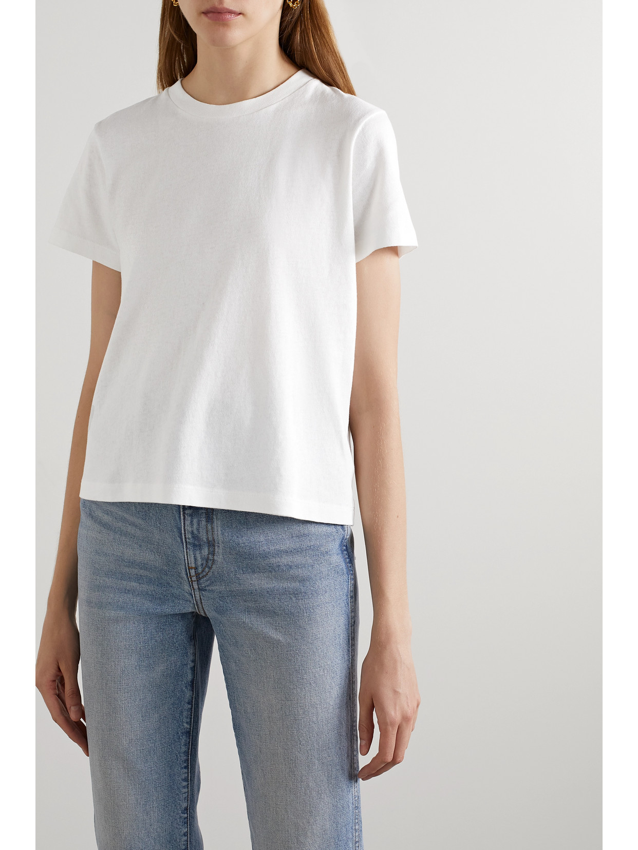 Khaite Devra Cotton Blend Jersey T-shirt In White