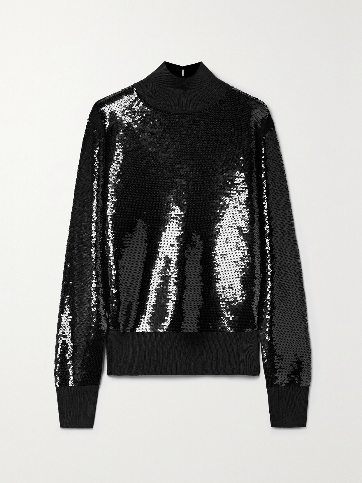 Joseph - Sequined Wool-blend Turtleneck Sweater - Black