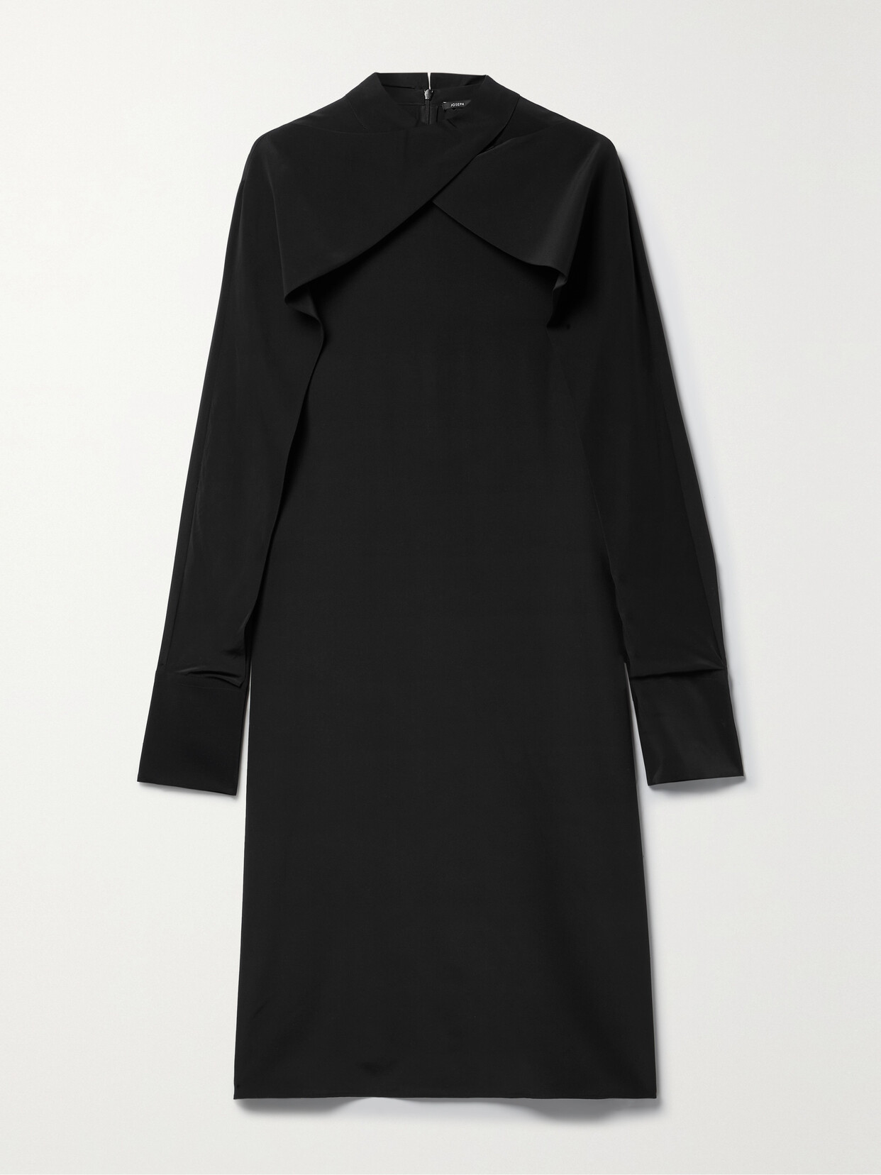 Joseph - Alfreda Belted Draped Silk Crepe De Chine Dress - Black
