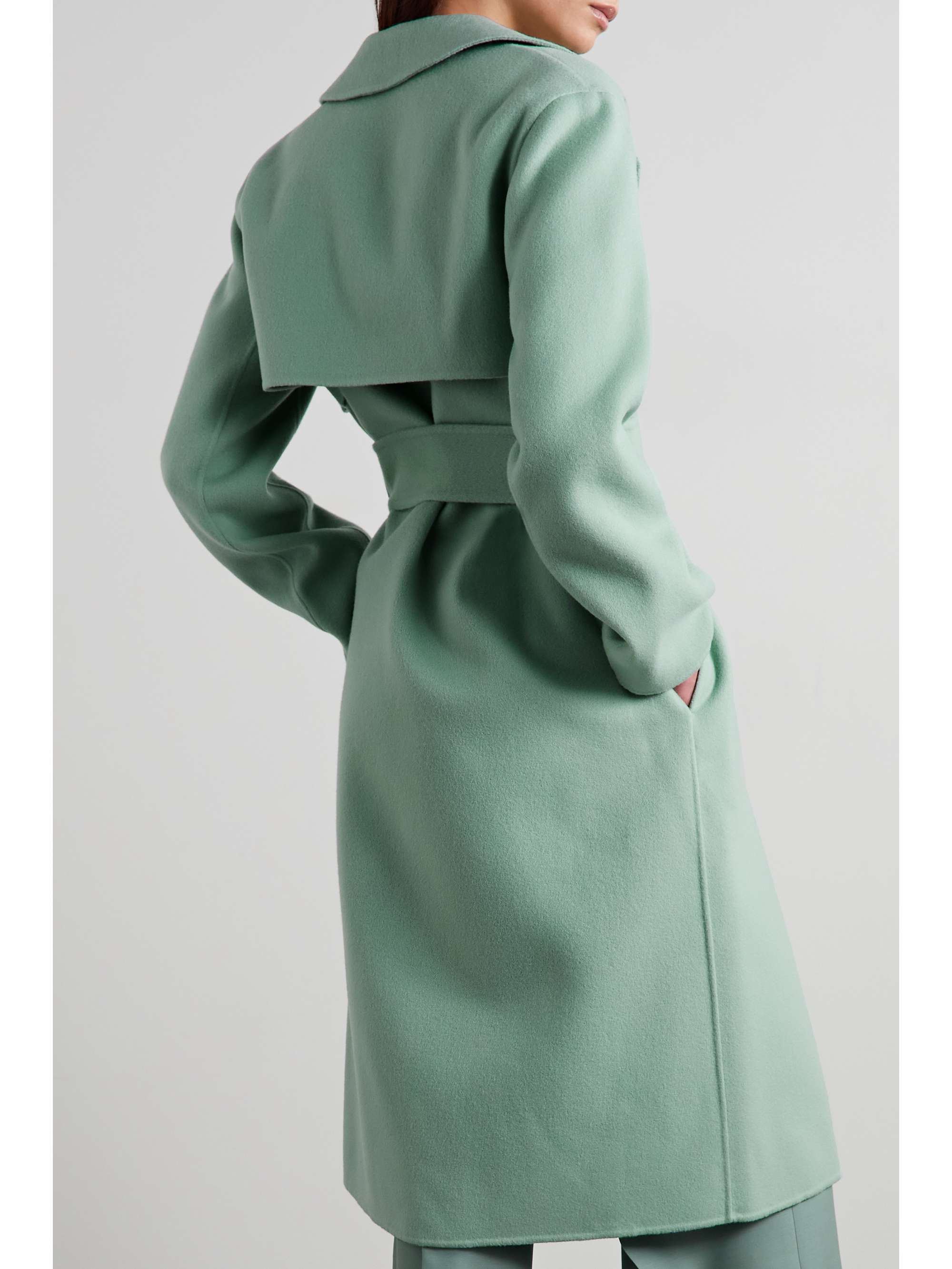 THEORY Belted wool and cashmere-blend trench coat