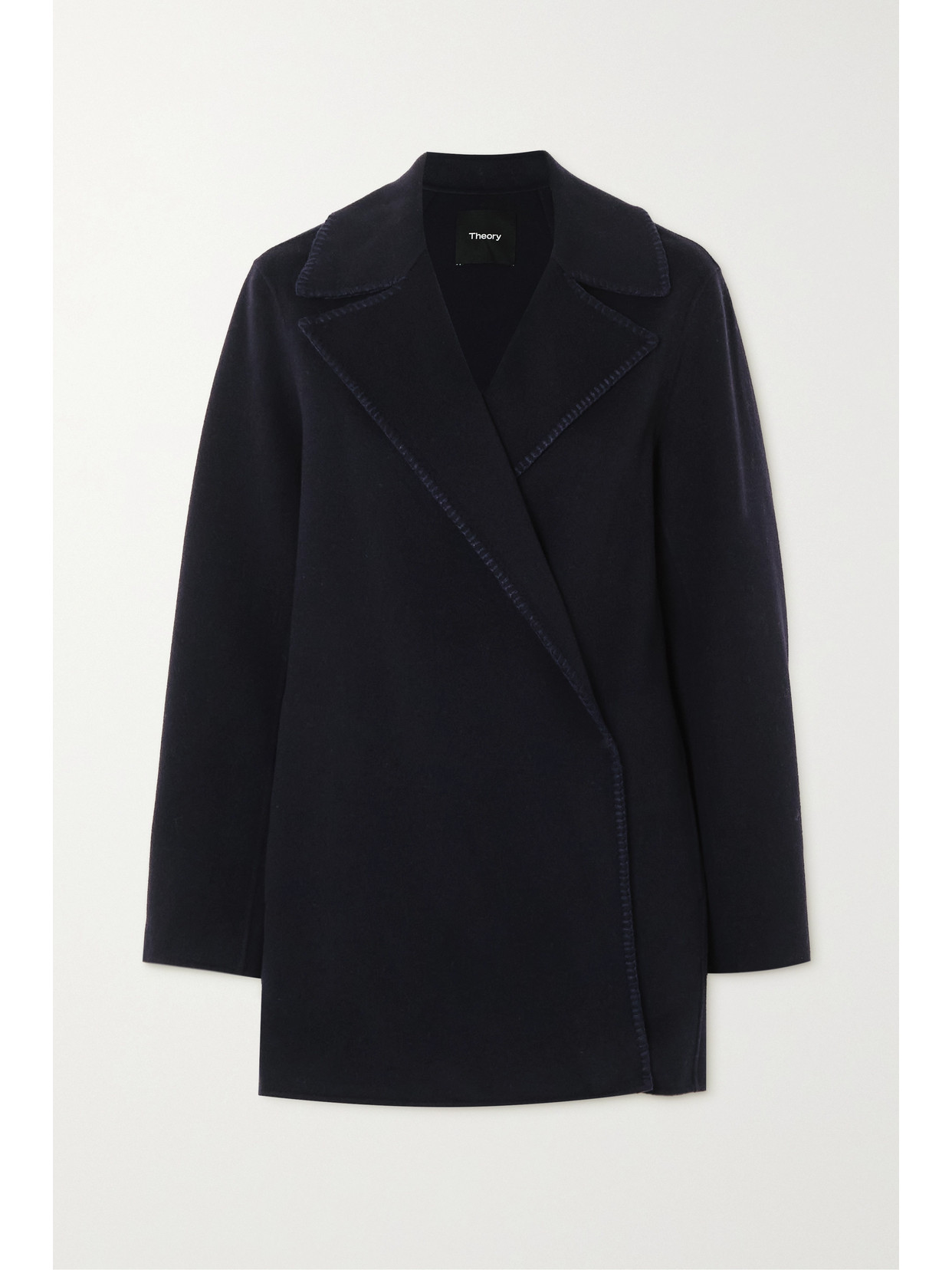 Theory - Topstitched Wool And Cashmere-blend Jacket - Blue