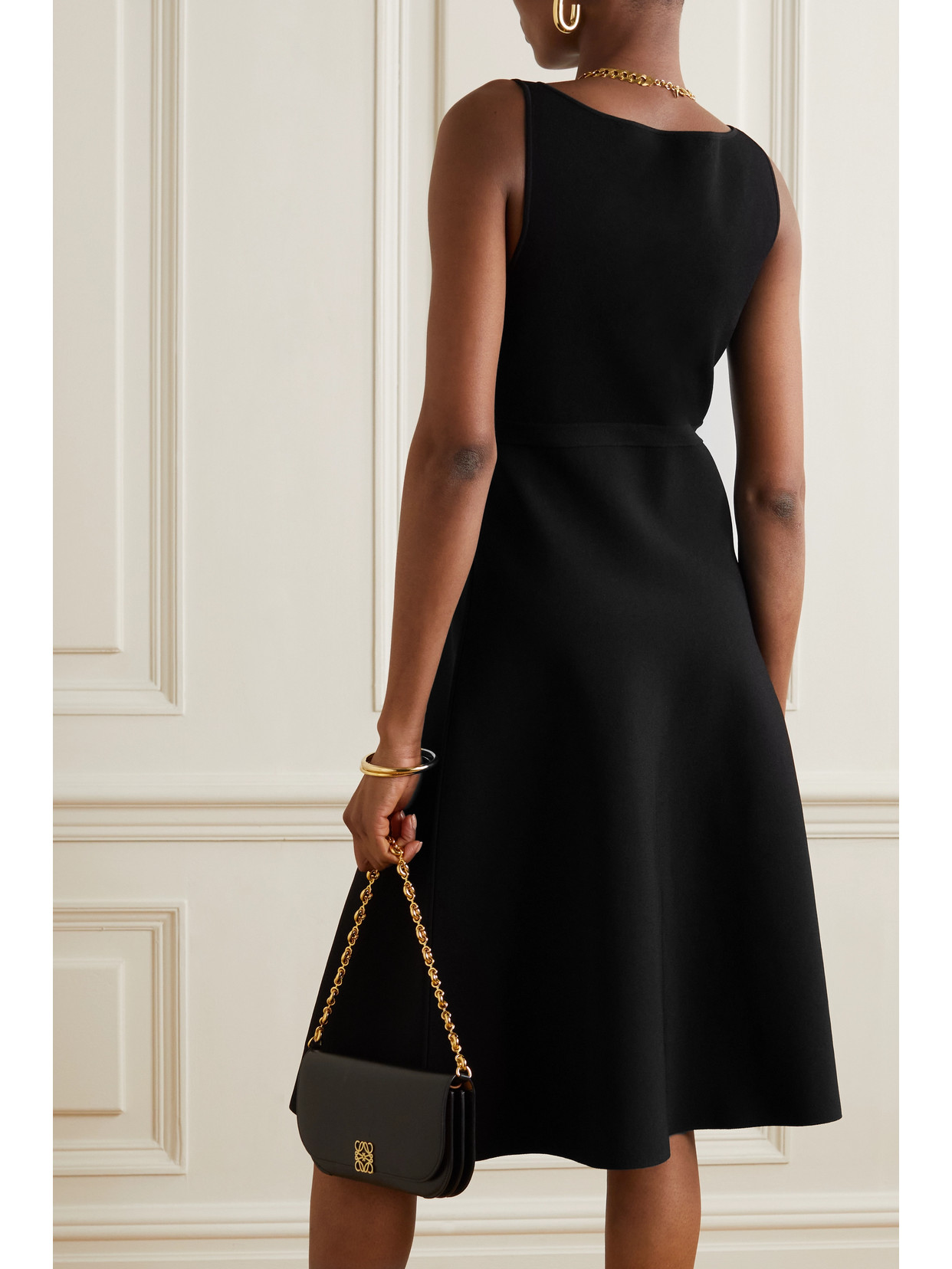 Theory Stretch-crepe Midi Dress In Black