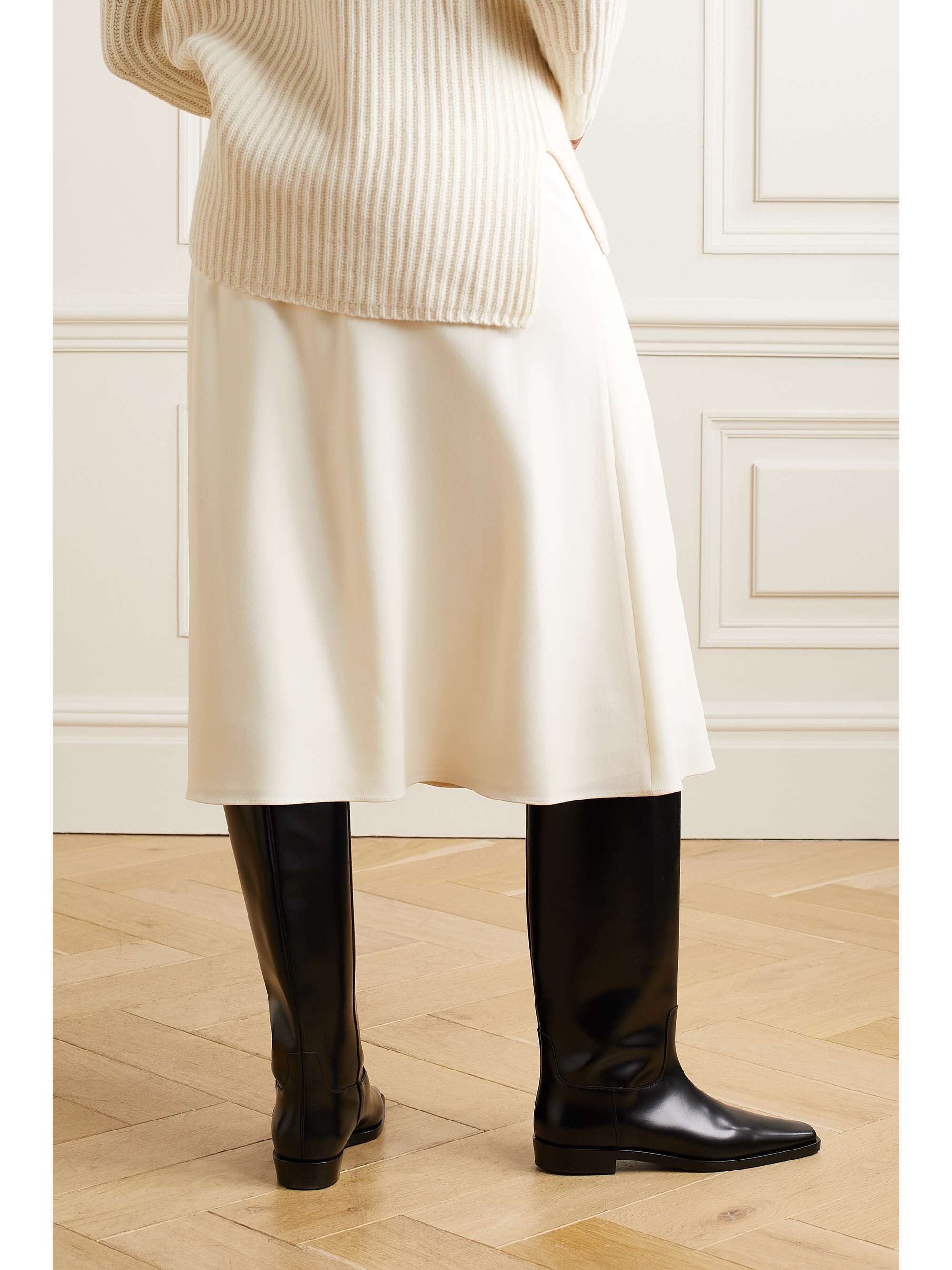 THEORY Admiral crepe midi skirt