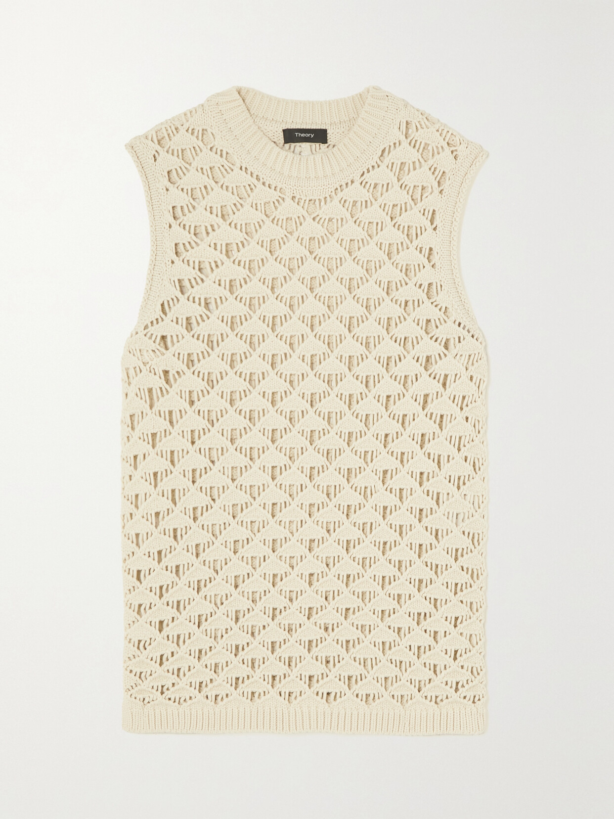 Theory - Crocheted Cotton-blend Vest - Off-white