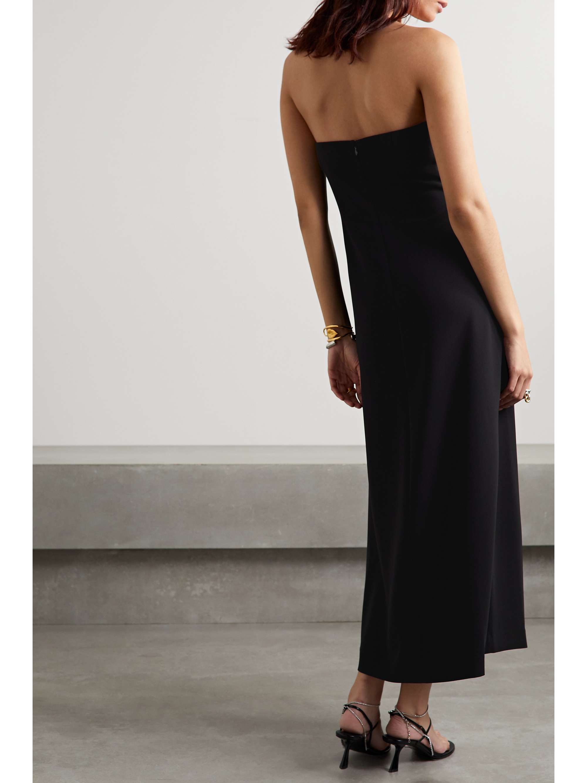 THEORY Strapless crepe midi dress