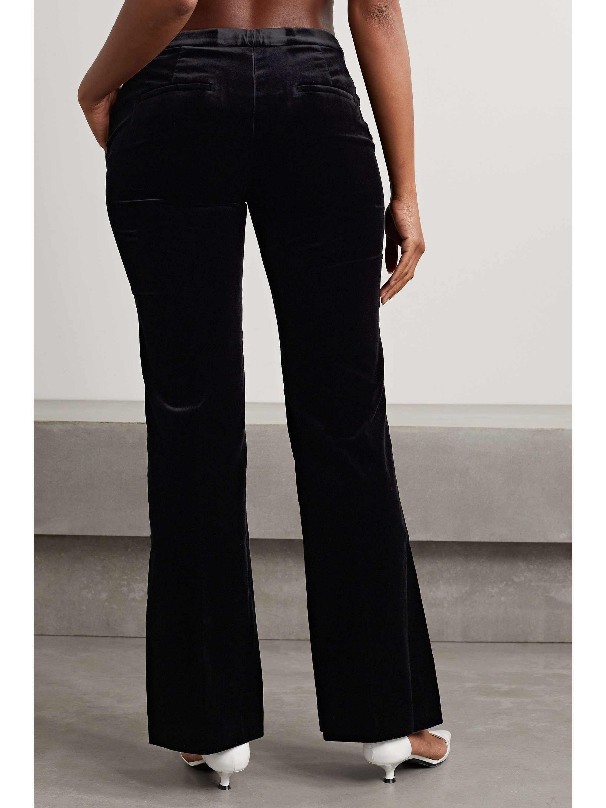 THEORY Demitria cotton-blend velvet flared pants