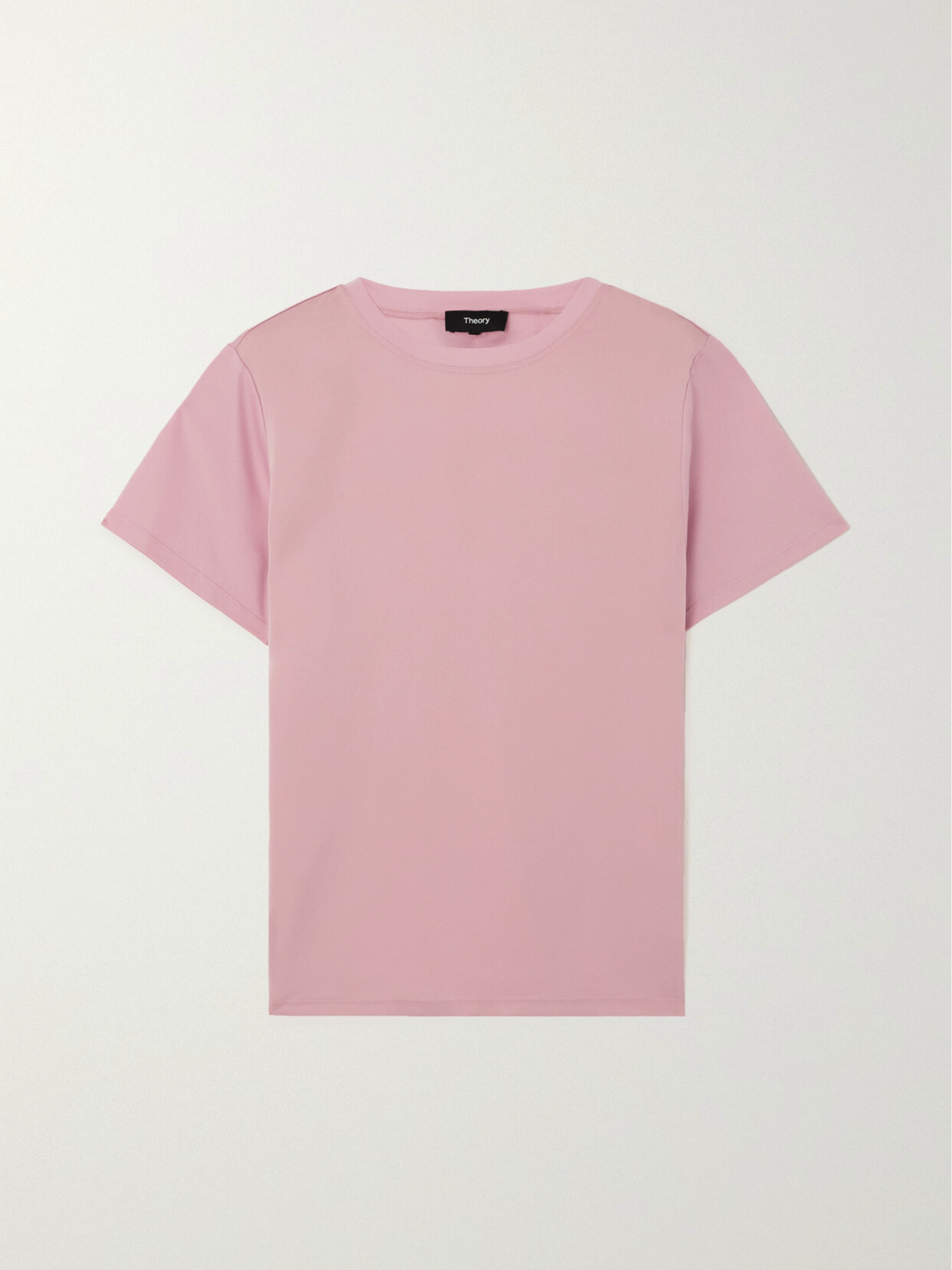 Theory - Cotton-jersey Trimmed Silk T-shirt - Pink