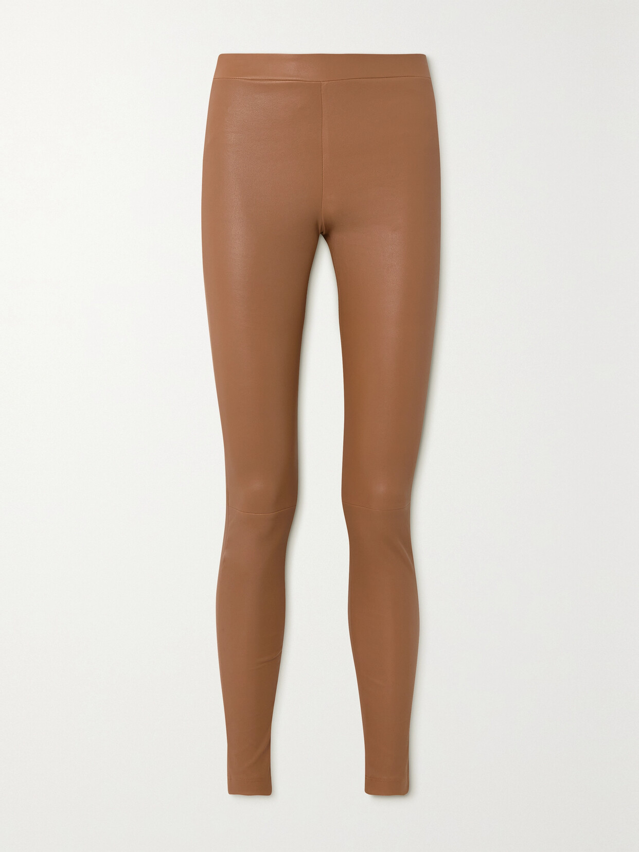 Shop Theory Adbelle Leather Leggings In Brown