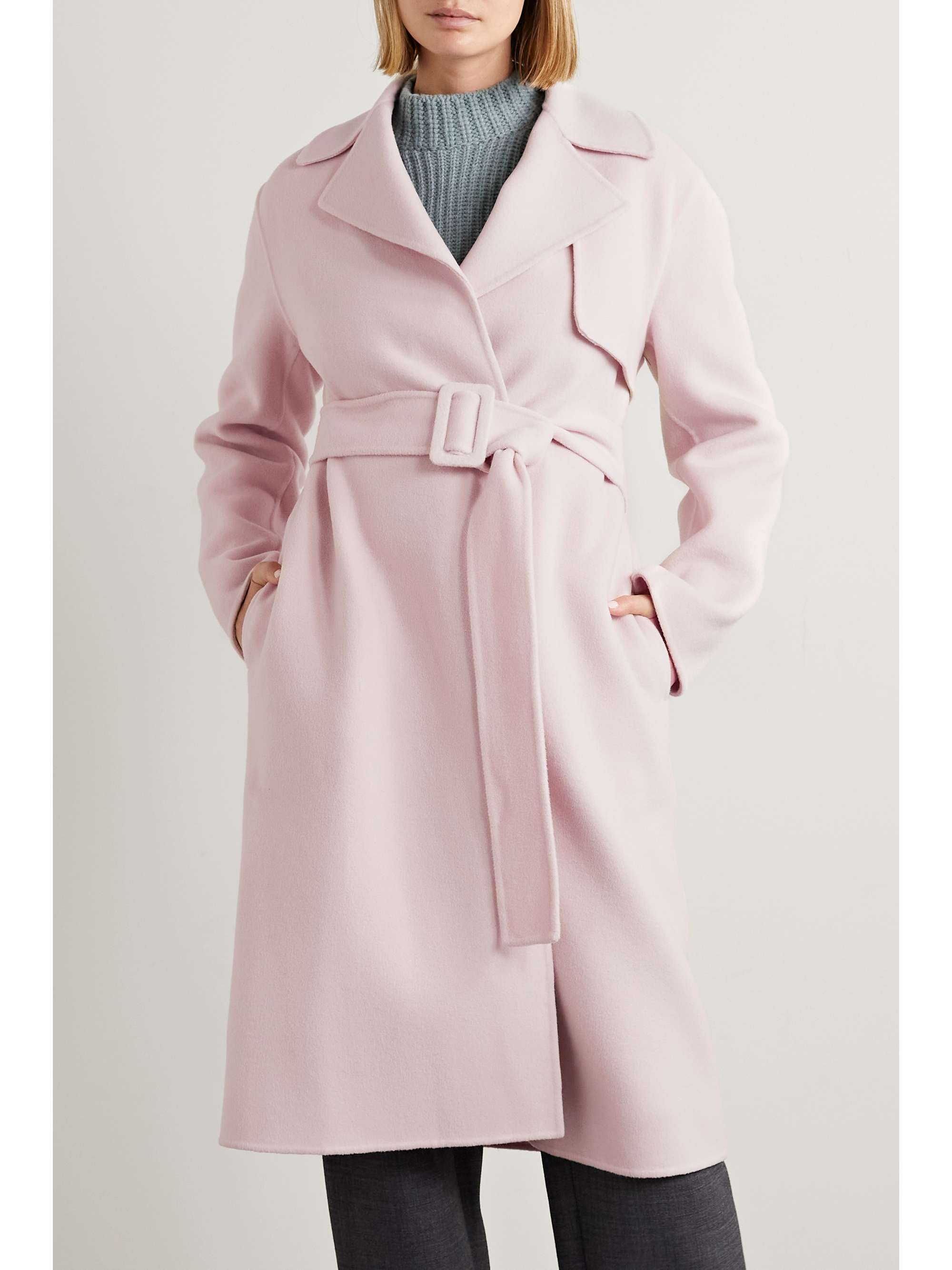 THEORY Belted wool and cashmere-blend trench coat