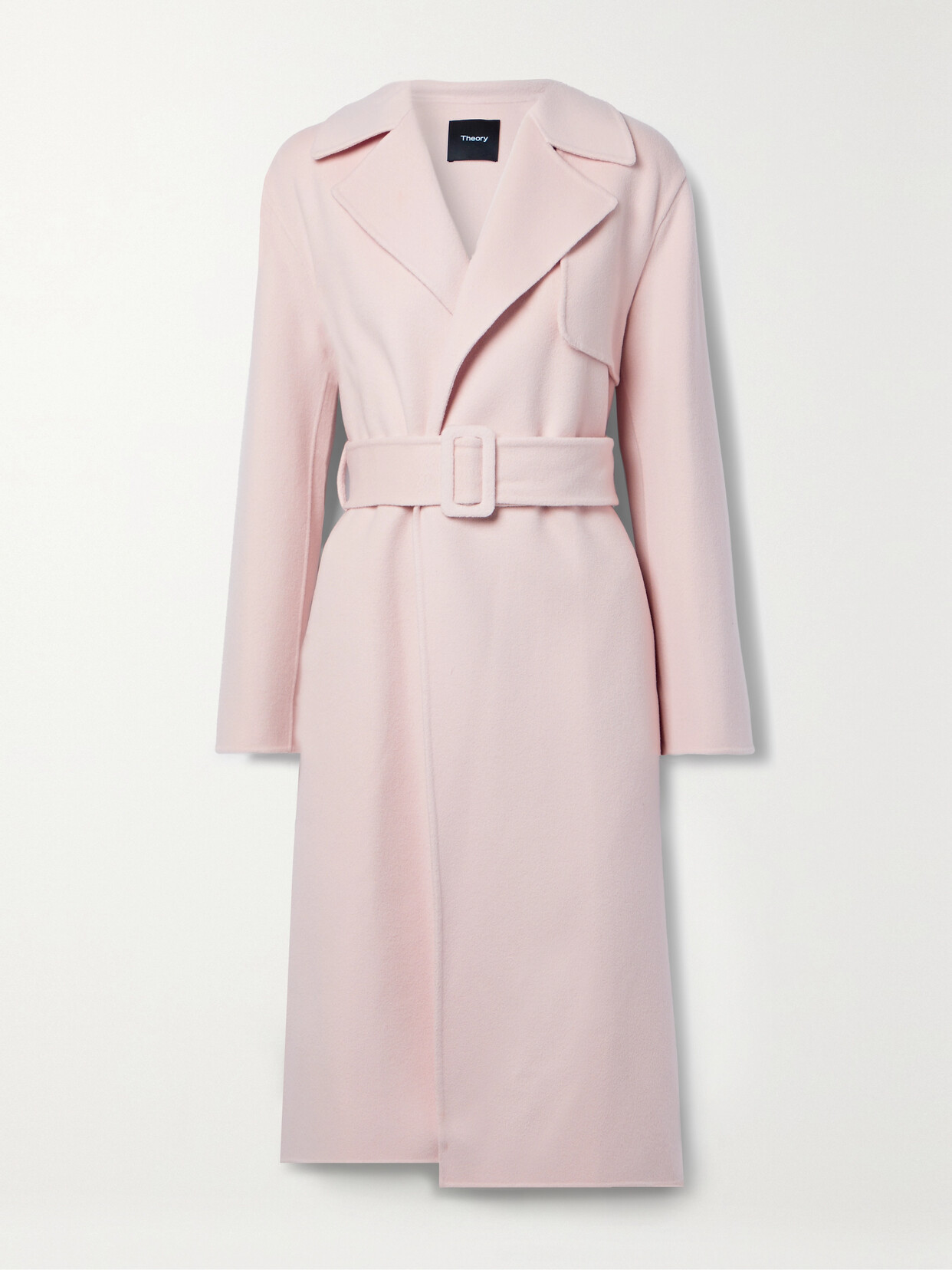 Theory - Belted Wool And Cashmere-blend Trench Coat - Pink