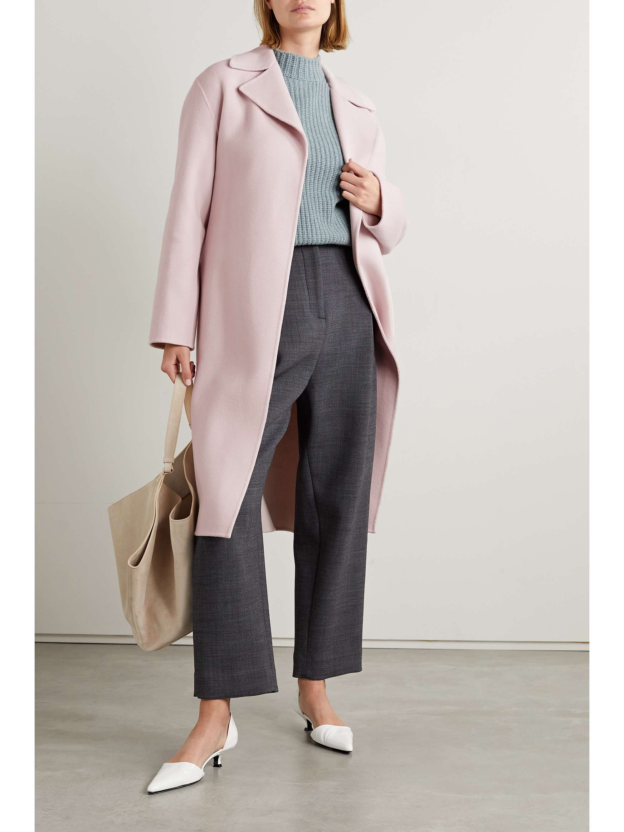 THEORY Belted wool and cashmere-blend trench coat