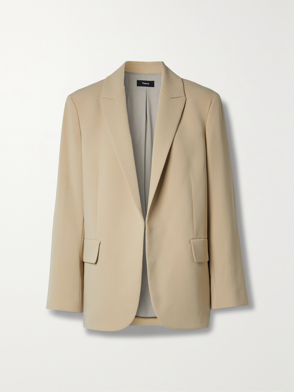 Theory Crepe Blazer In Brown