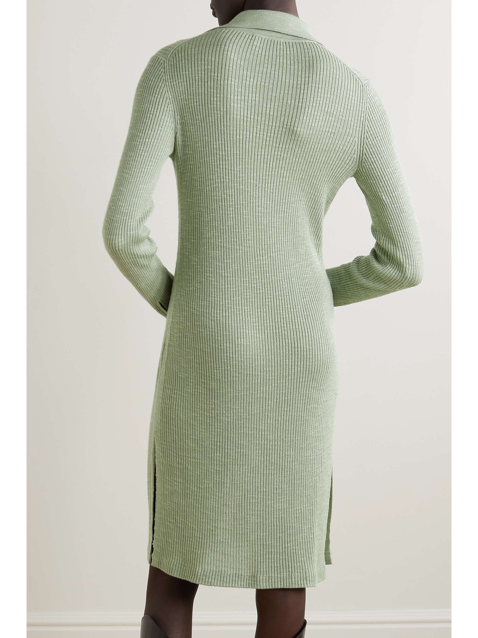 THEORY Ribbed cotton-blend shirt dress