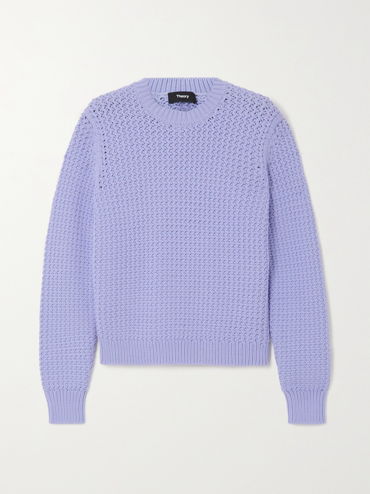 Theory Rickrack Ribbed Cotton Blend Sweater In Light Blue