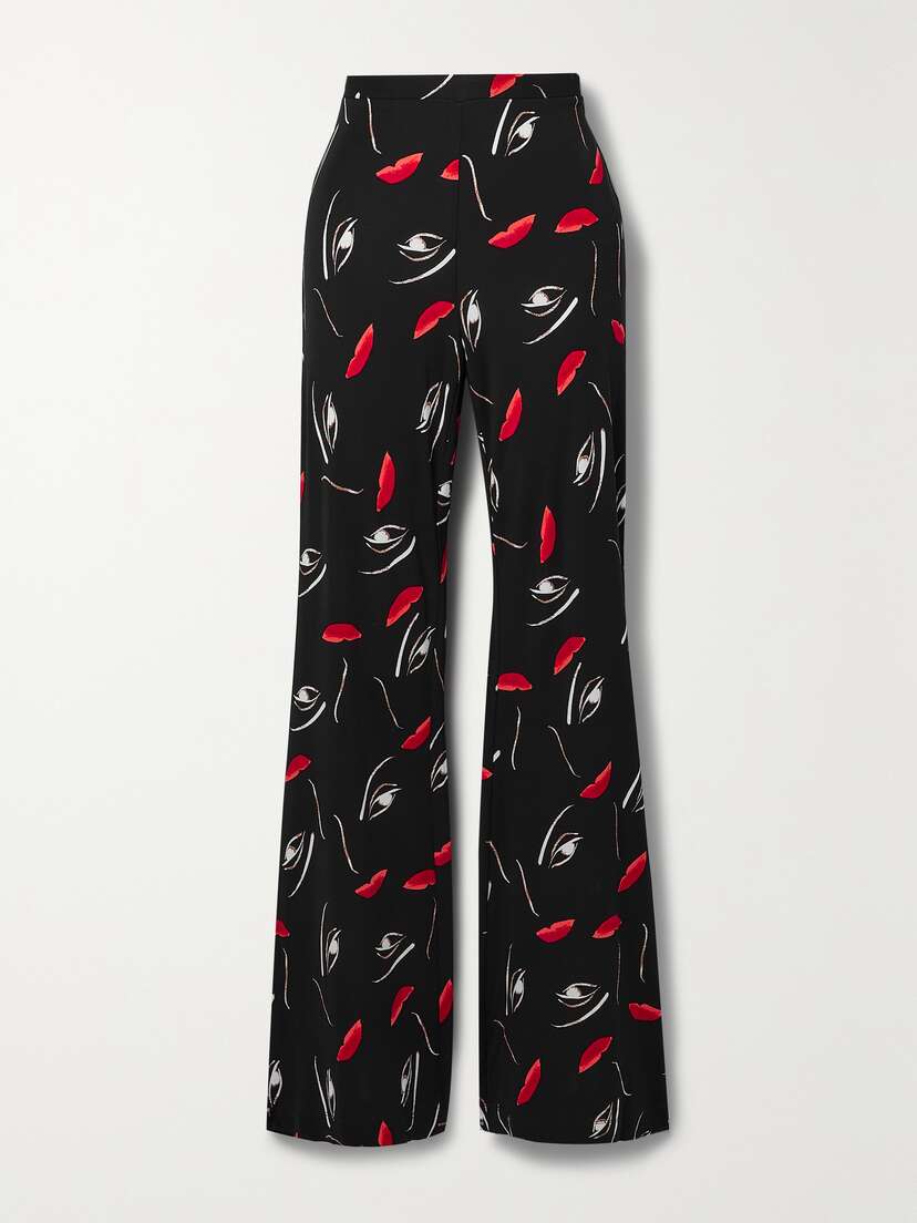 Diane von Furstenberg Brooklyn Printed Stretch-jersey Flared Pants