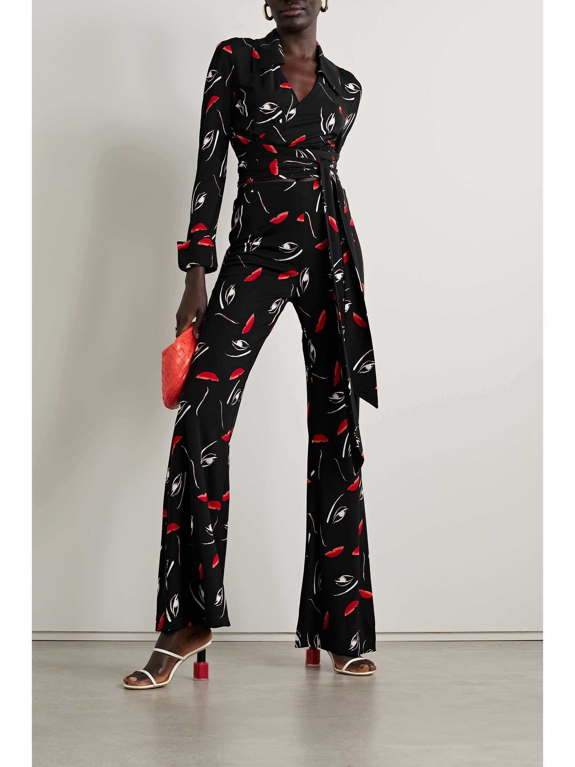 DIANE VON FURSTENBERG Brooklyn printed stretch-jersey flared pants