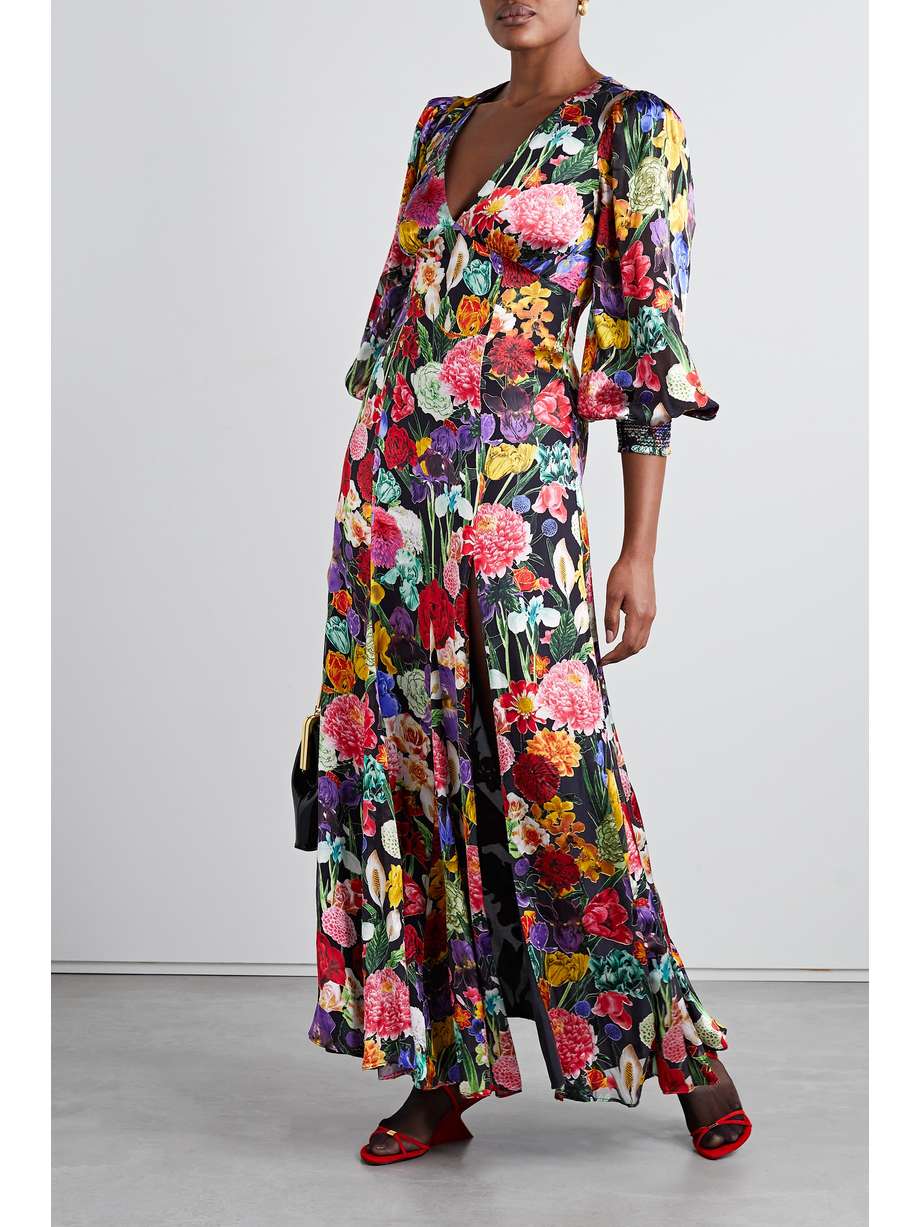 ALICE + OLIVIA Tula floralprint devorésatin maxi dress NETAPORTER