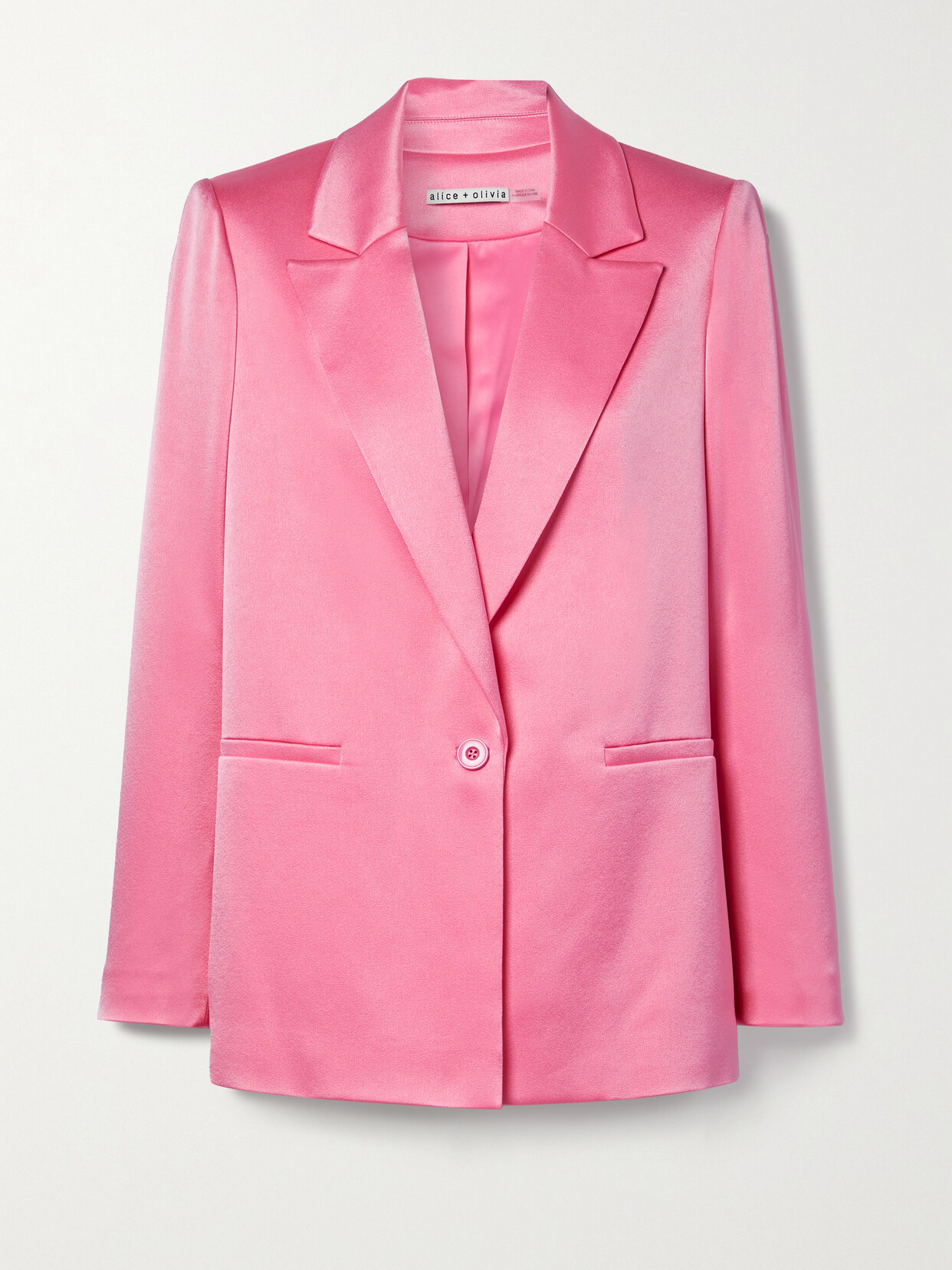 Alice + Olivia - Denny Hammered-satin Blazer - Pink