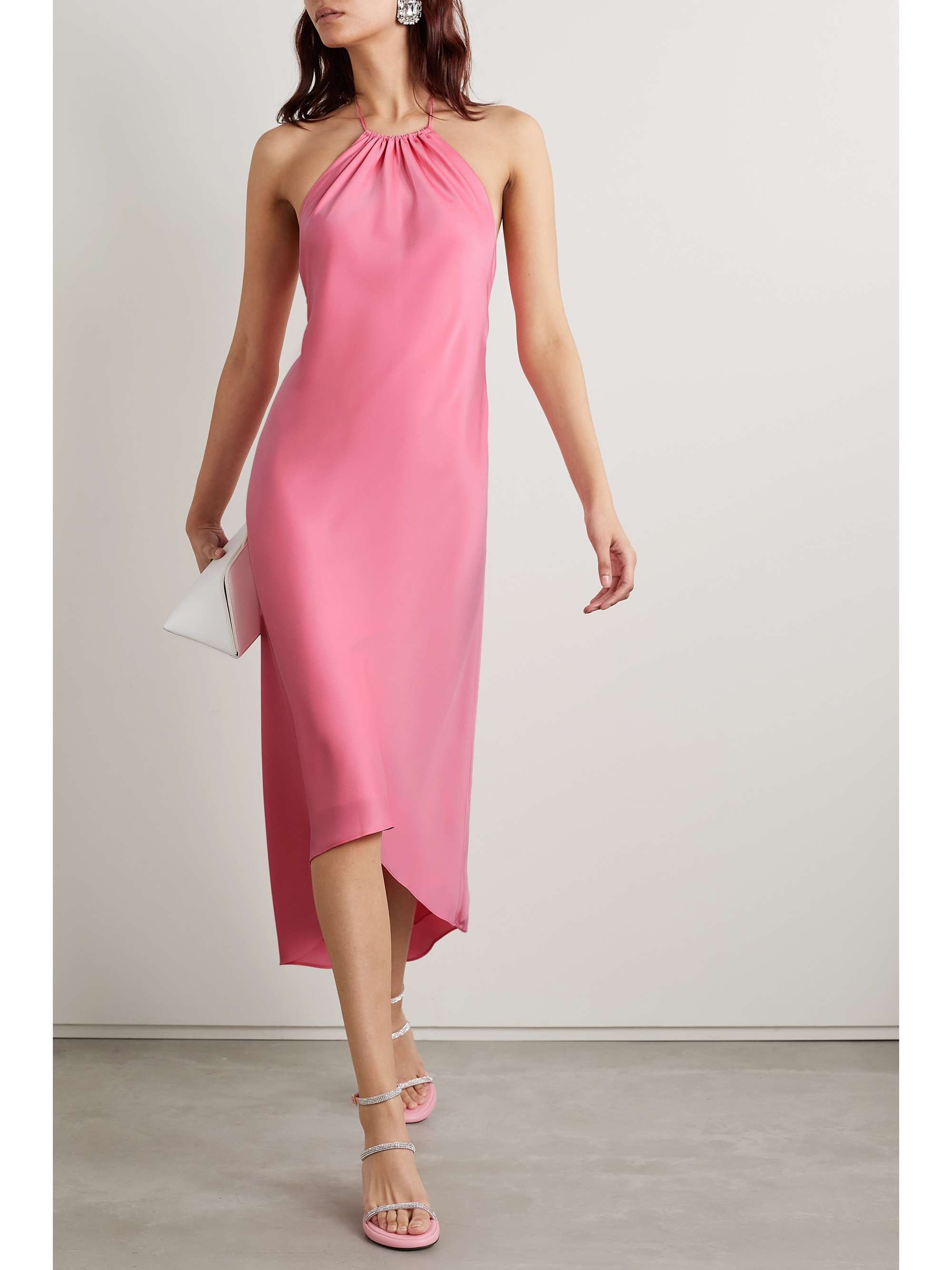 satin halterneck dress